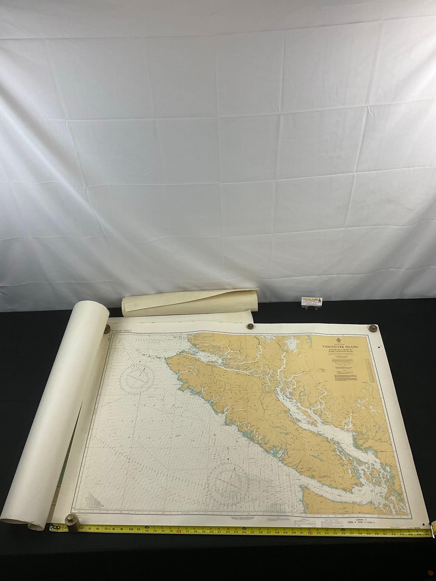 6 pcs Vintage Paper Maps. Vancouver Island, British Columbia. Upper Elk Creek Sheet. See pics.: 6 pcs Vintage Paper Maps. Vancouver Island, British Columbia. Upper Elk Creek Sheet. Largest measures 48" x 32" Condition is fair, some maps are torn and have pinholes. DM-414