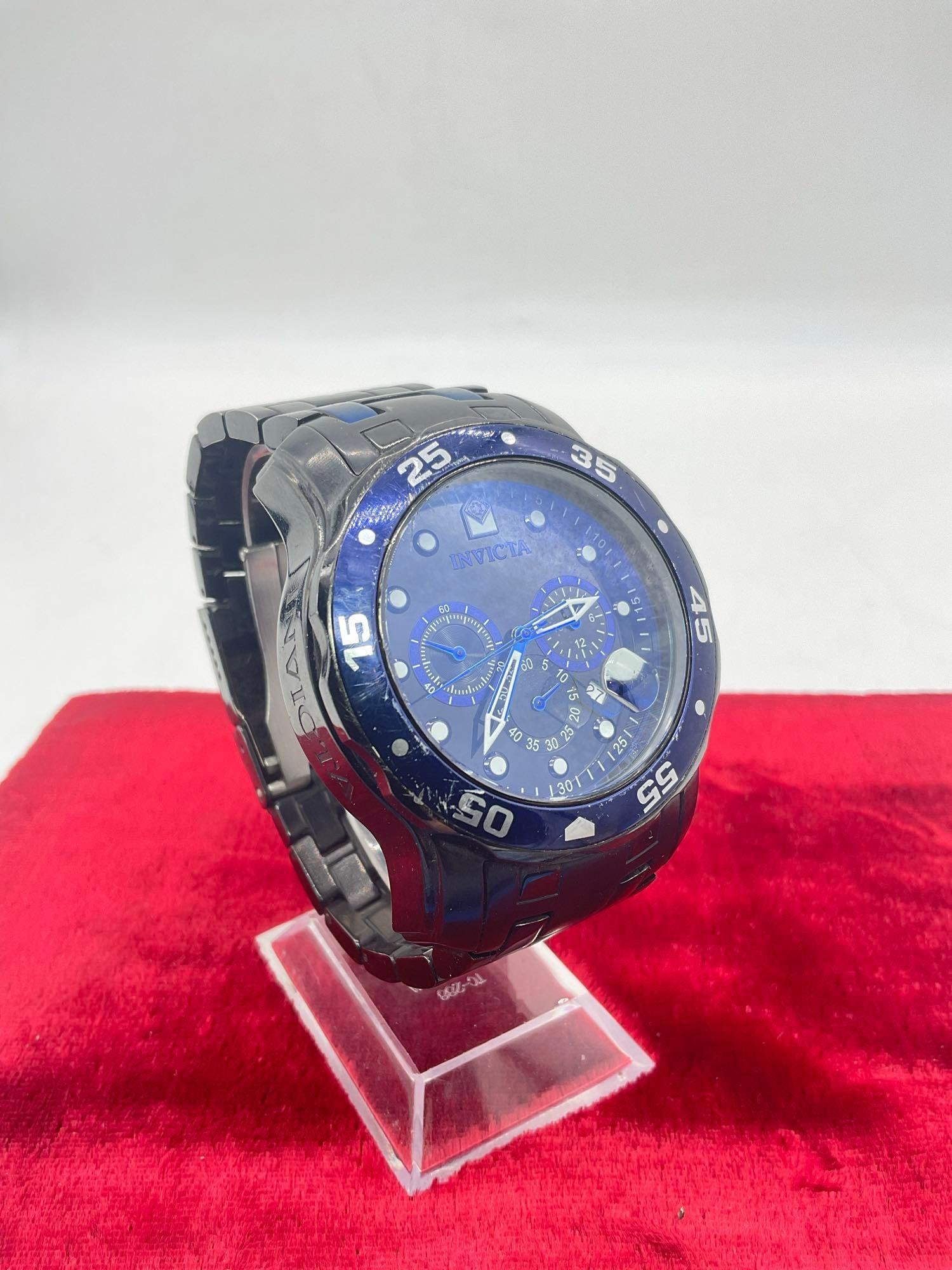 Invicta Pro Diver Master of the Ocean Trinite stainless steel men's watch - fair cond, needs batt...: JC-2651