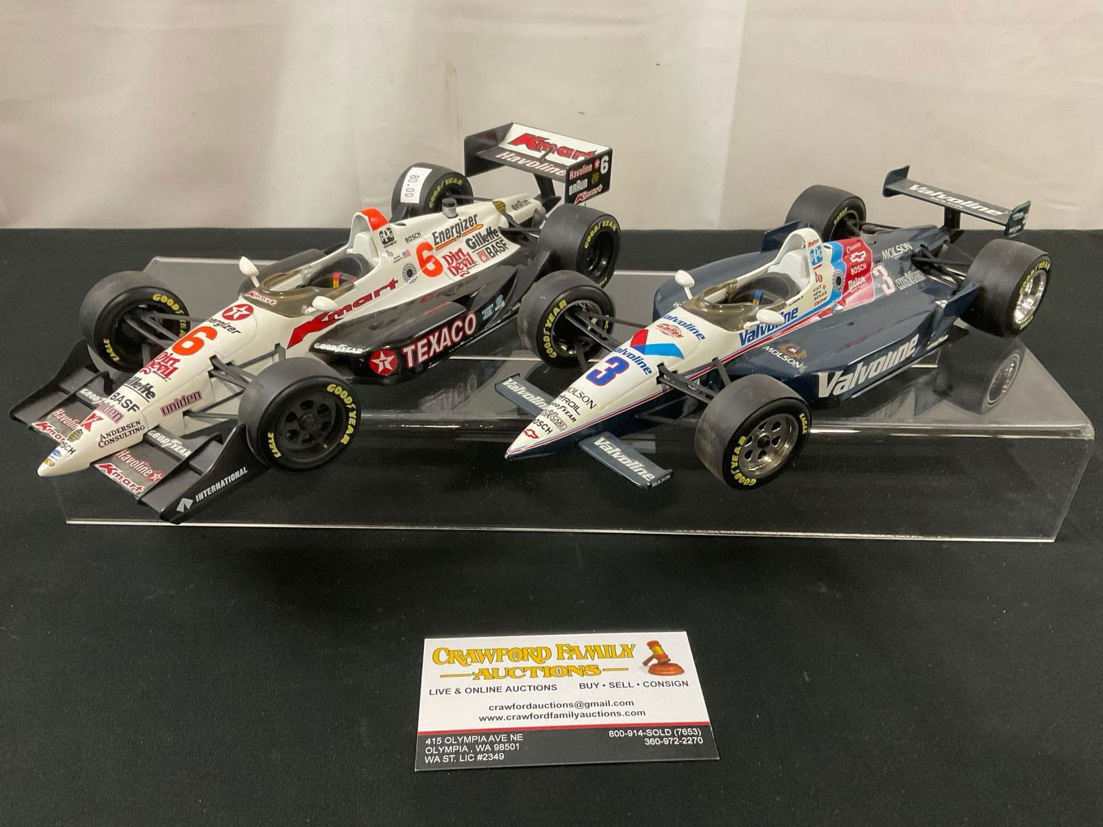 Pair of Lola Mini Champs Indycar Diecast models, #3 Valvoline Molson & #6 Kmart Havoline (1 of 5)