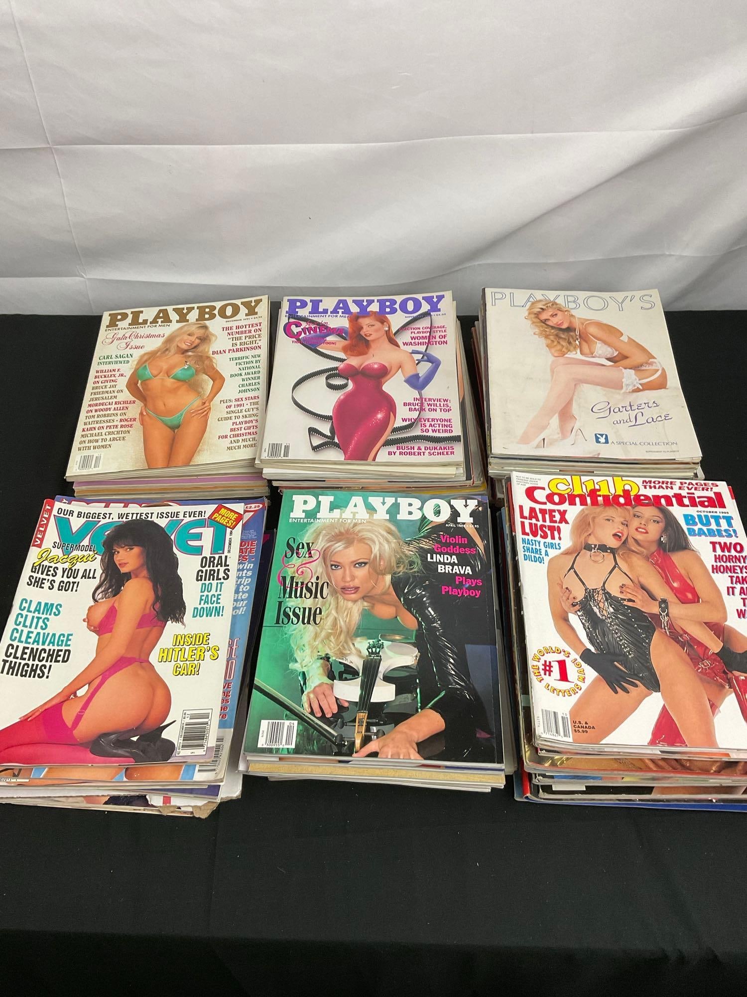 Collection of 50+ Vintage & Modern Playboys, Velvet, Club, & More! - See pics: T-2694