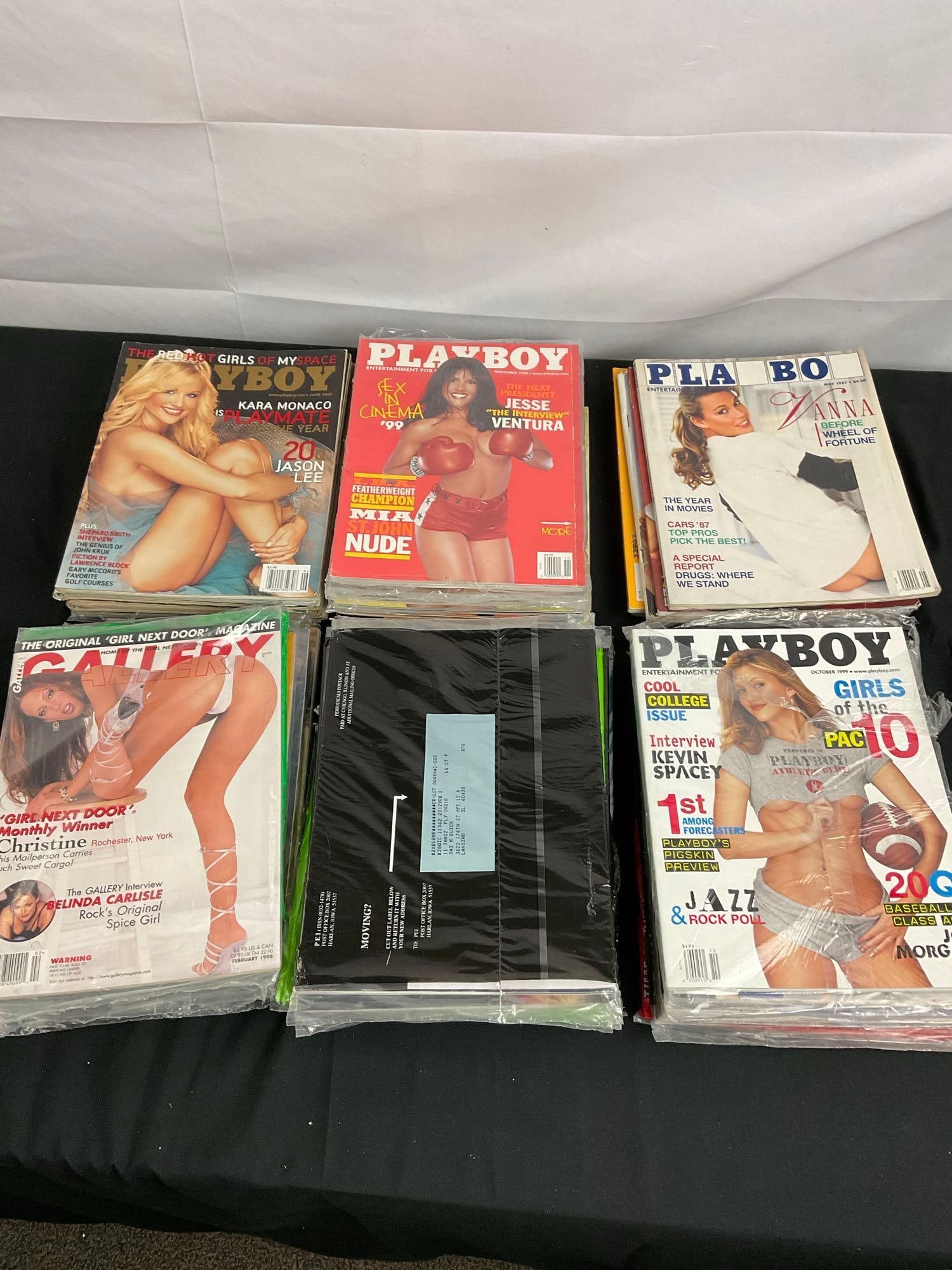 Collection of 40+ Vintage & Modern Playboys, High Society, Club & More! - See pics: Some are sealed. Good condition. T-2694