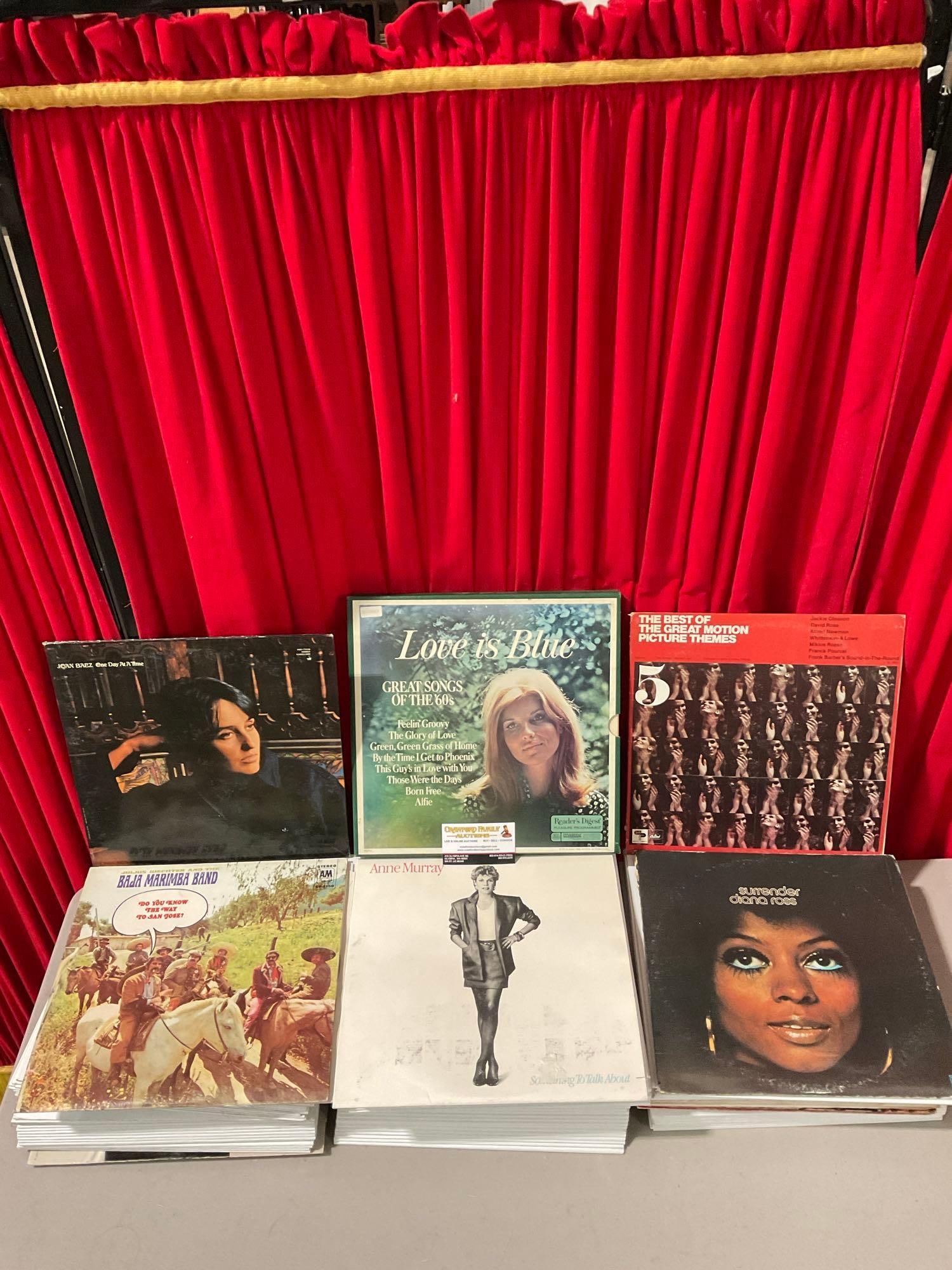 80+ pcs Vintage Music Vinyl LP Record Collection. Diana Ross, Joan Baez, Anne Murray & More! See (1 of 3)