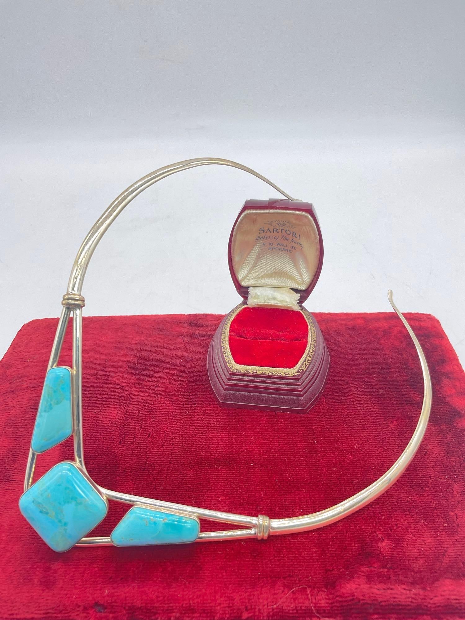 Sterling silver & turquoise Collar necklace, by Jewelry Designer Jay King Mine finds: Stunning piece Like new, never worn.