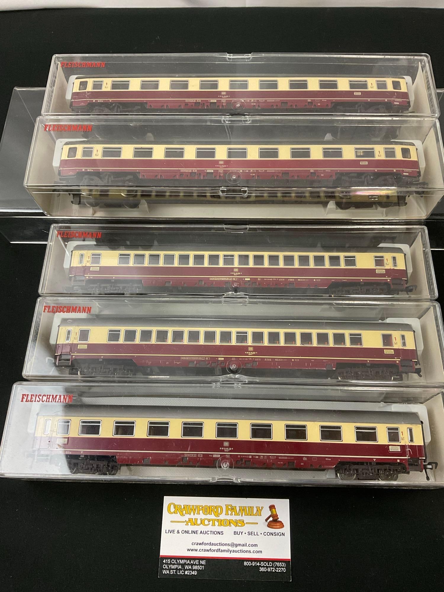 5x Vintage Fleischmann Train Car Models #s 5160, 5161, 3x 5163, 5169 (1 of 3)