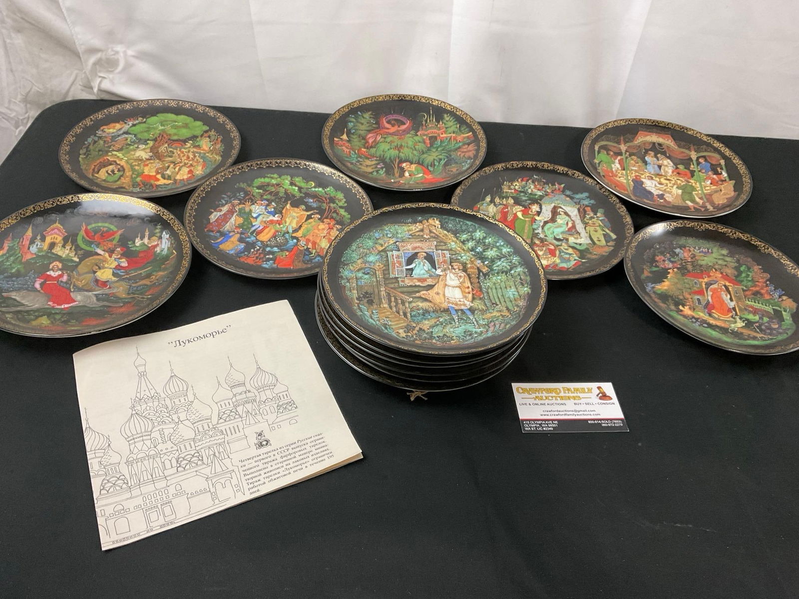 15 Bradex Tianex Russian/USSR Lacquer style Display Plates, Wall hanging, Various Fairy Tale desi... (1 of 7)