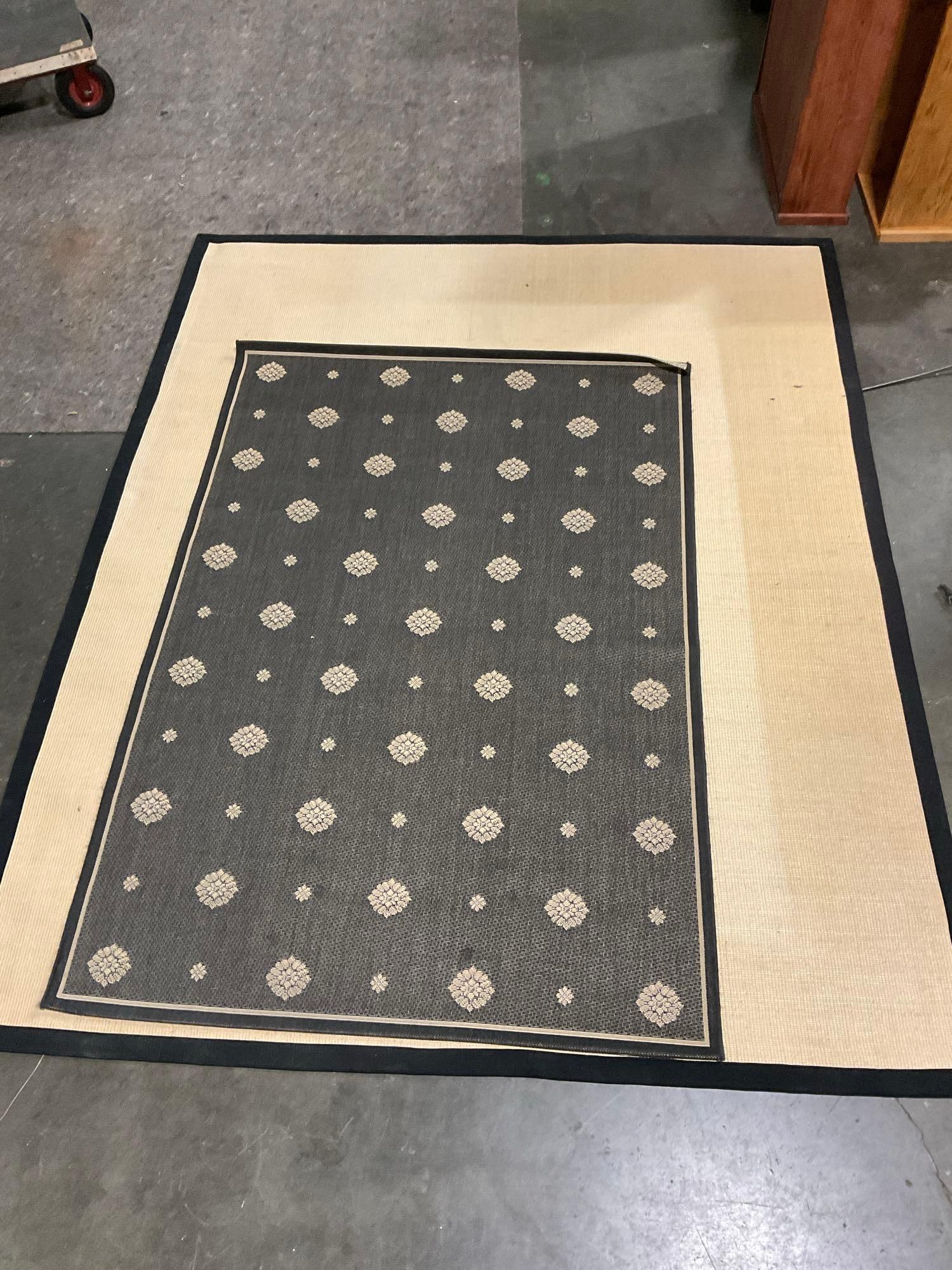 2x Weave Area Rugs 8'x10' & 7'6"x5'2" one with floral motif - See pics: Fair to good condition. Some staining. Nice weave. T-2670