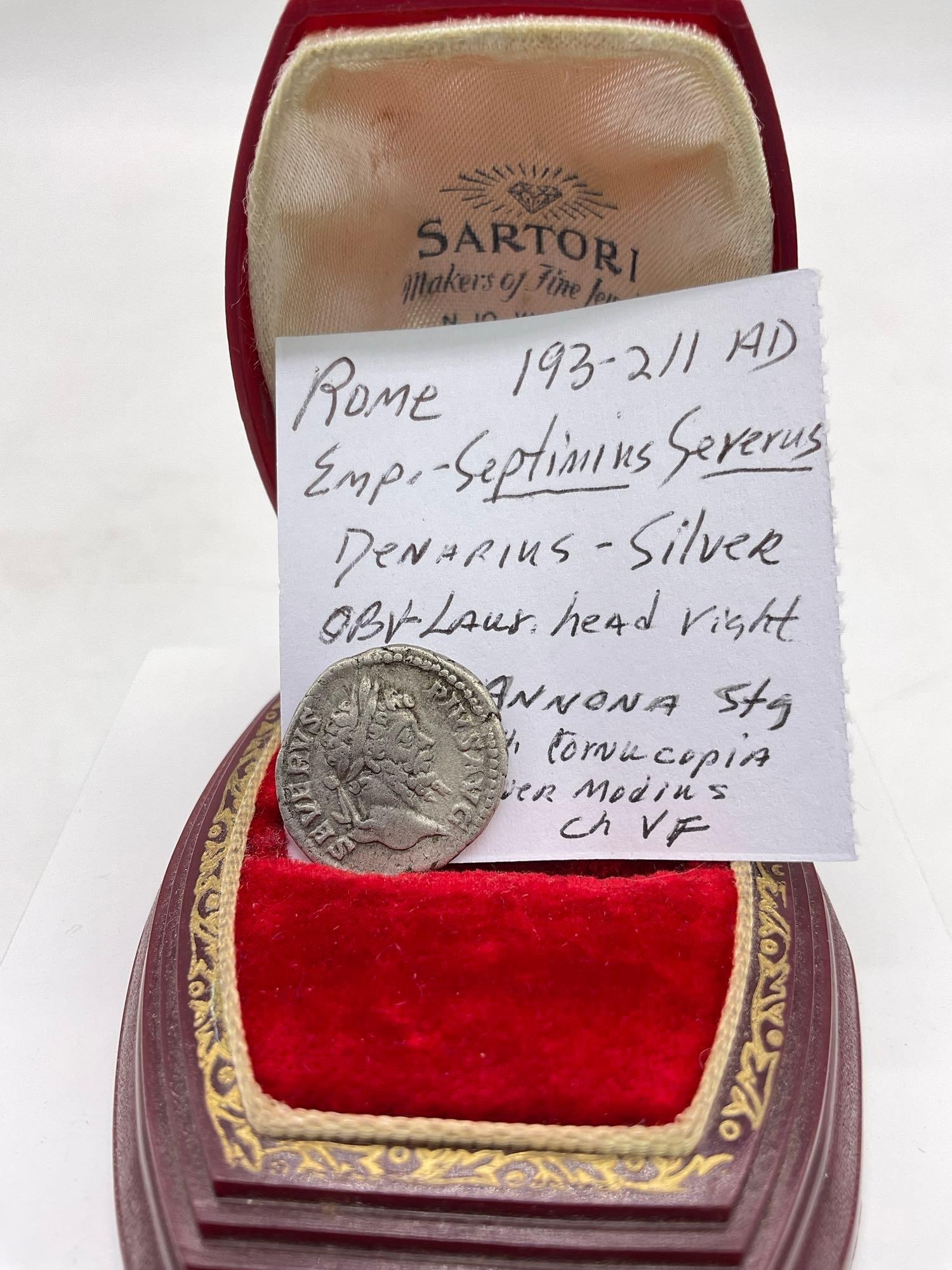 Ancient Roman coin 193-211 AD Emperor Septimius Severus silver Denarius (1 of 4)