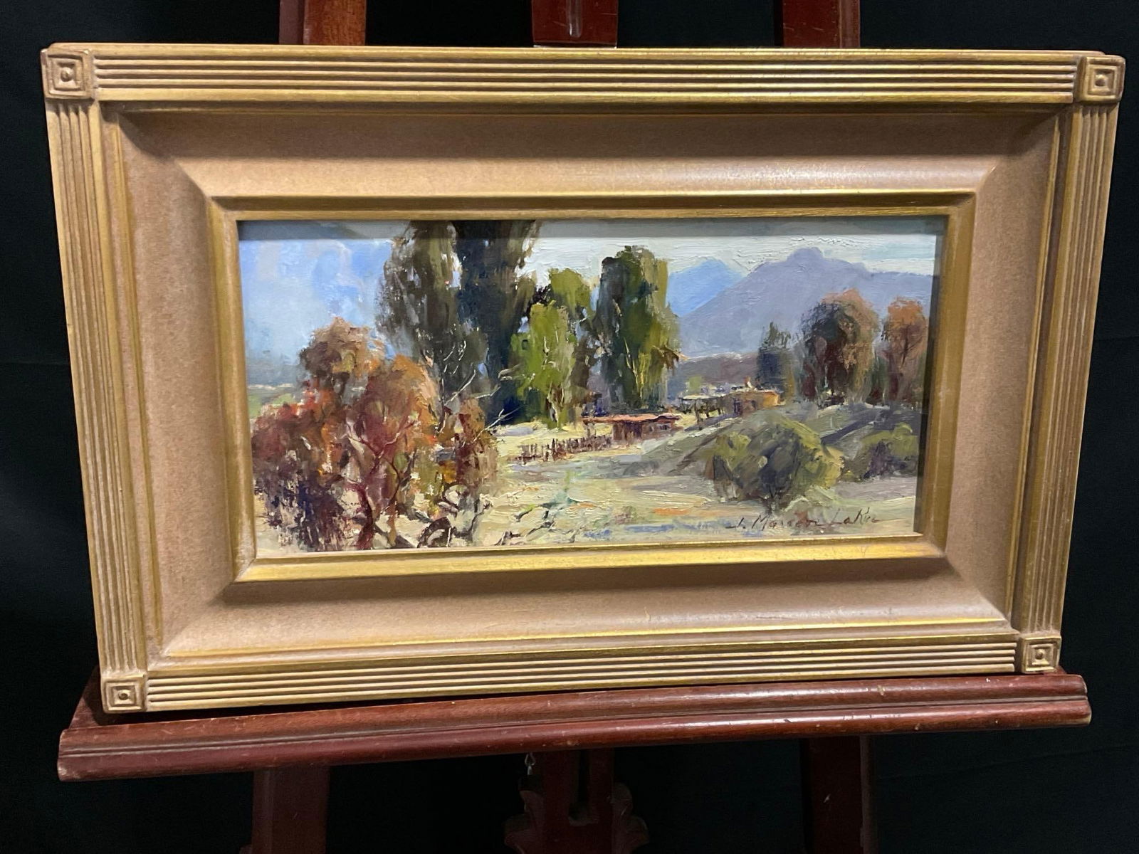 Framed Plein Air Painting titled Homestead Ole Spanish Trail by Signed Joan Marron-LaRue (1 of 7)