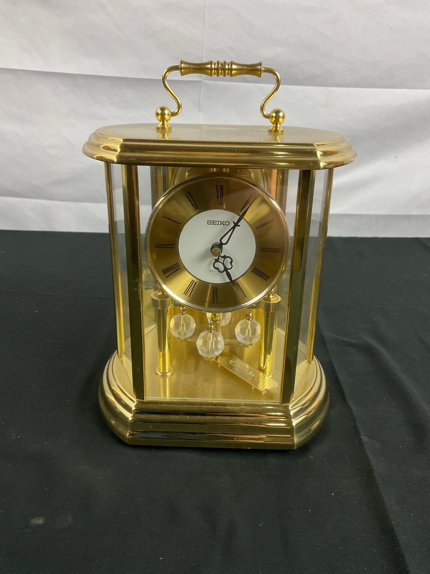 Brass Seiko Quartz Desk Clock - Made in Germany - Battery Powered (1 of 5)