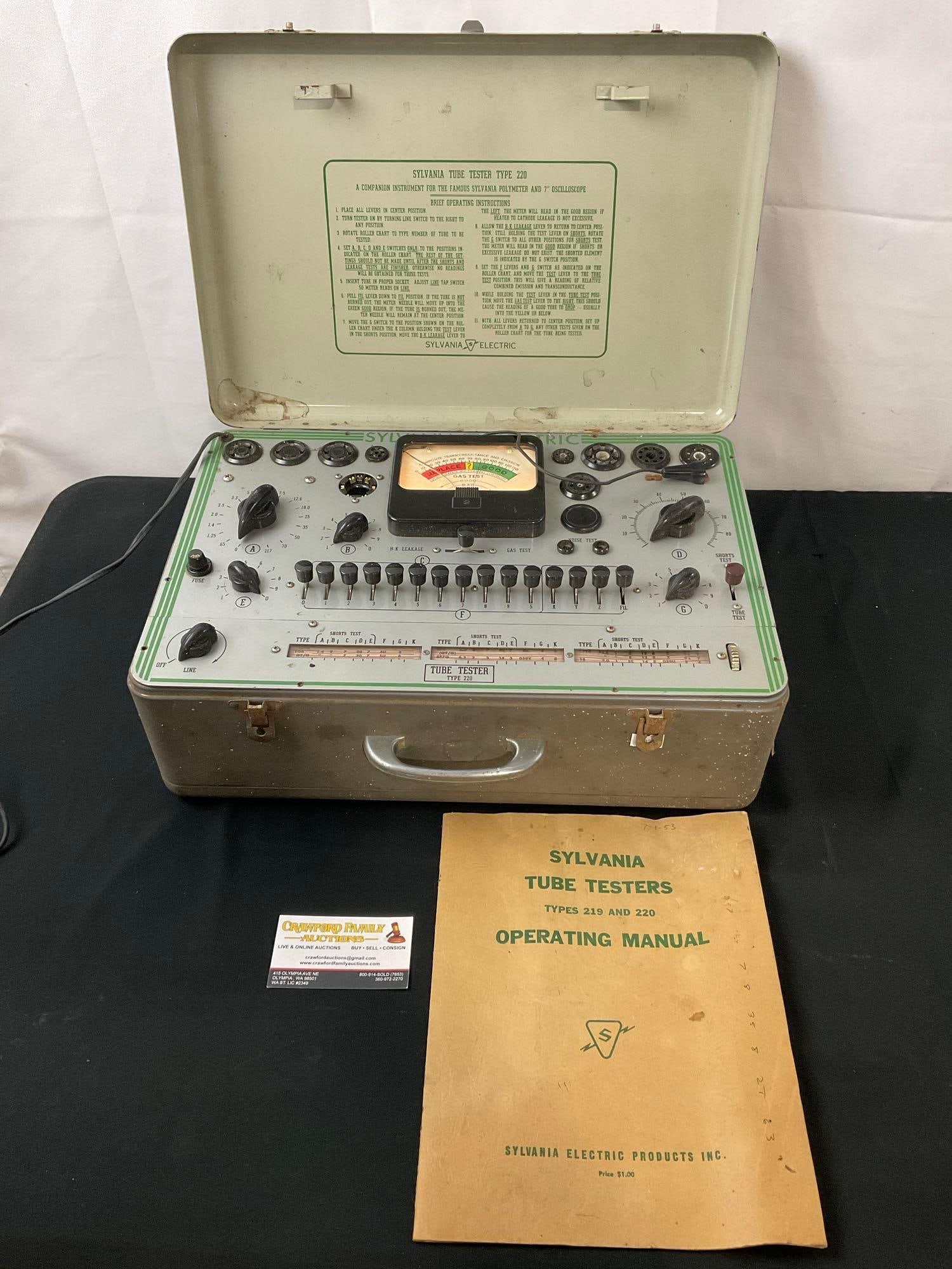 Vintage 1951 Sylvania Tube Tester Model 220 w/ Manual (1 of 5)