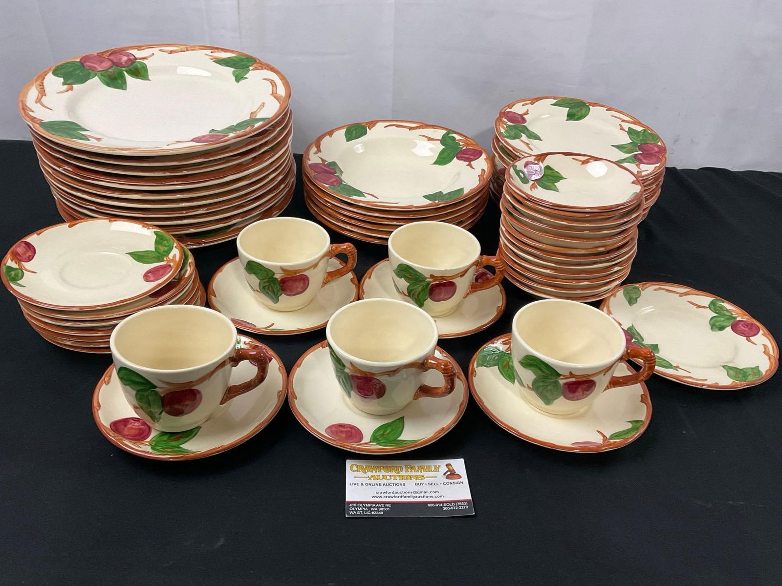 Vintage Franciscan Stoneware Apple China, Bowls, Plates, and Saucers, 58 pcs (1 of 4)