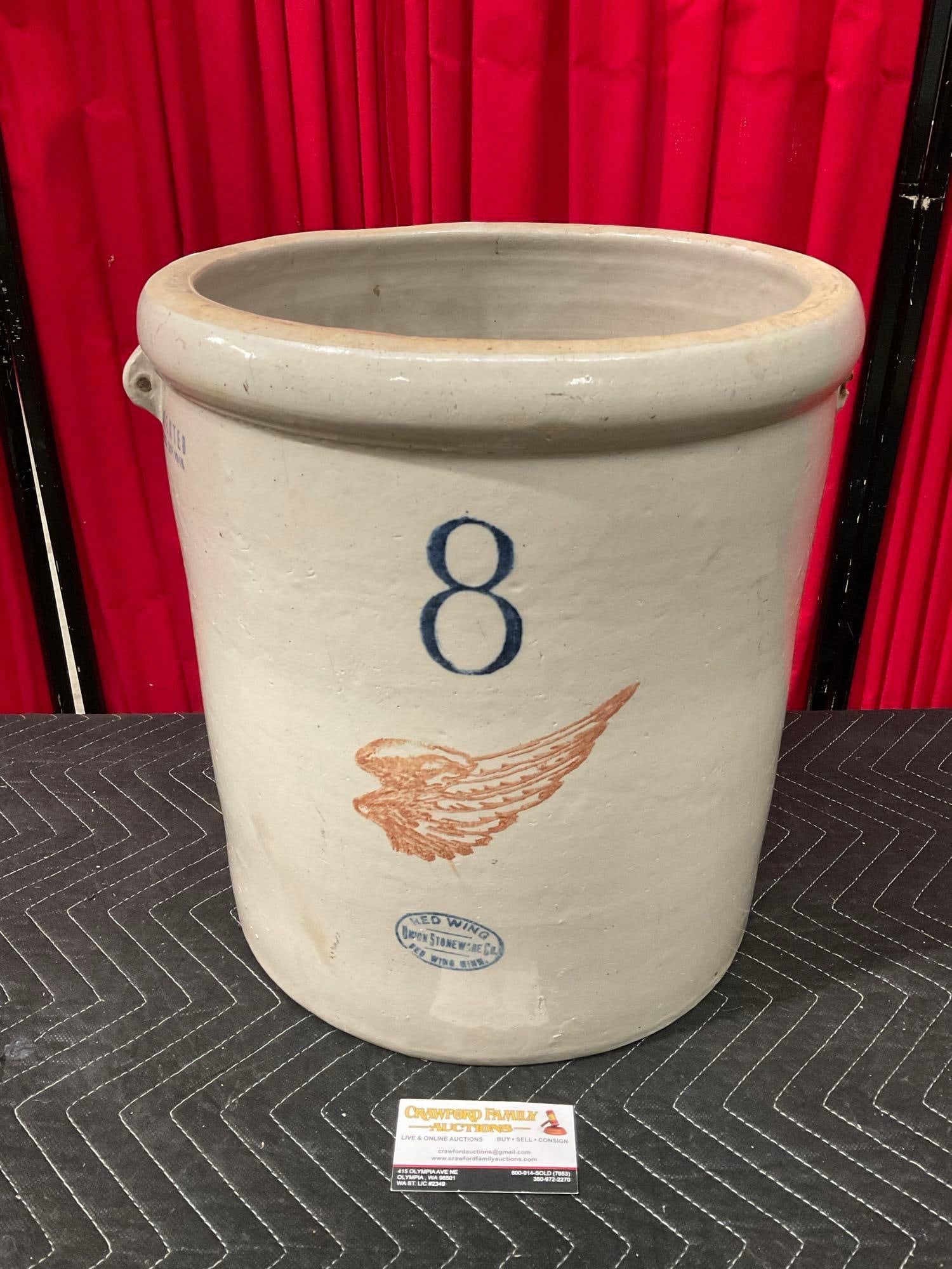 Antique Union Stoneware Co. Red Wing, Minnesota Beige Ceramic 8 Gallon Crock. See pics. (1 of 7)