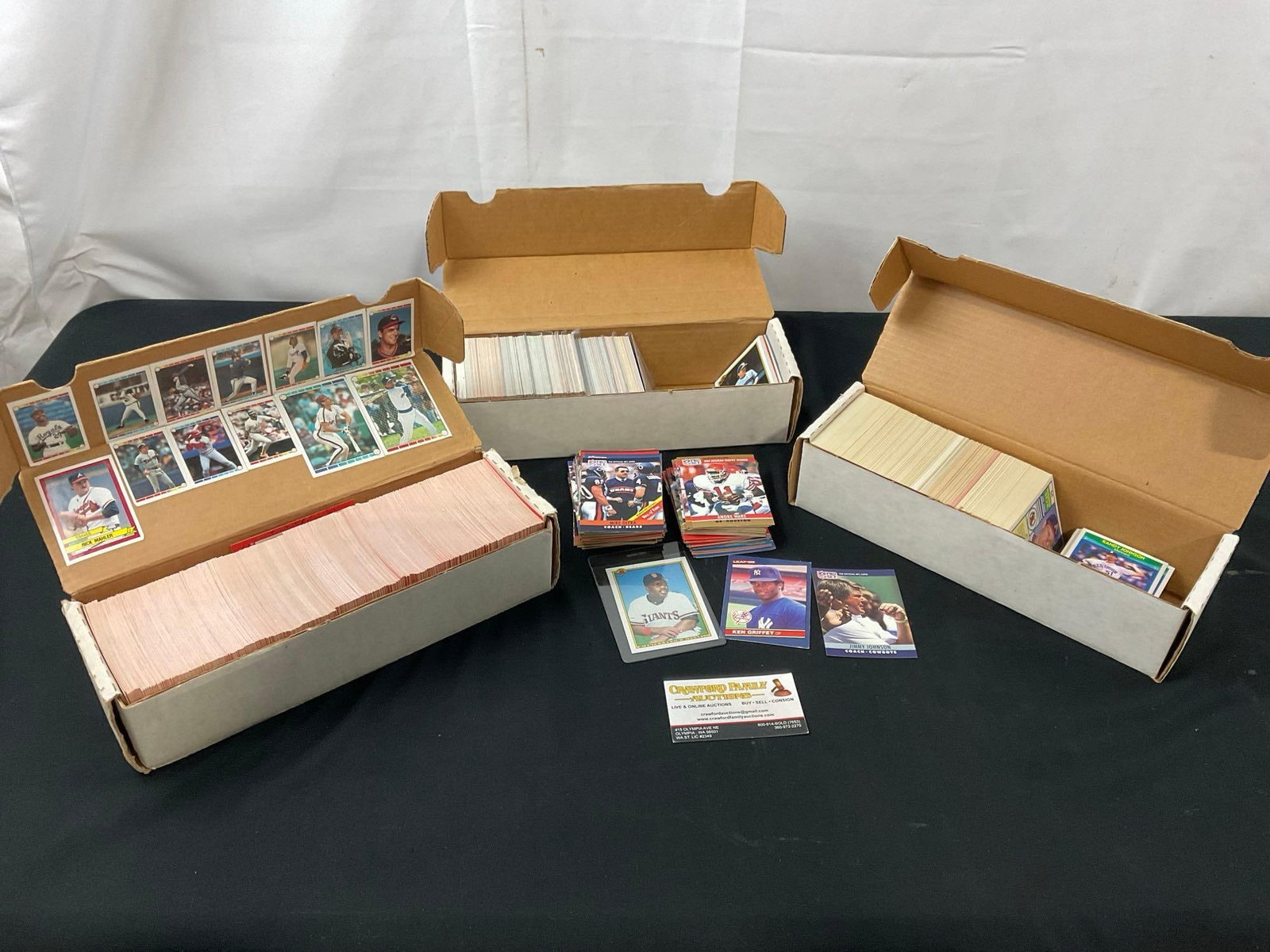 Three Boxes with Hundreds of Cards, Mixed Baseball & Football, 1990 Donruss, Box of 1990 Score Ca... (1 of 6)