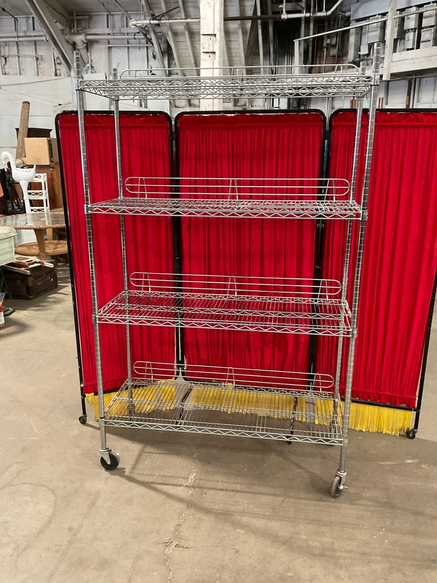 NSF Ultradurable Rolling Wire Rack w/ 4 Shelves & 4 Rails - See pics (1 of 5)
