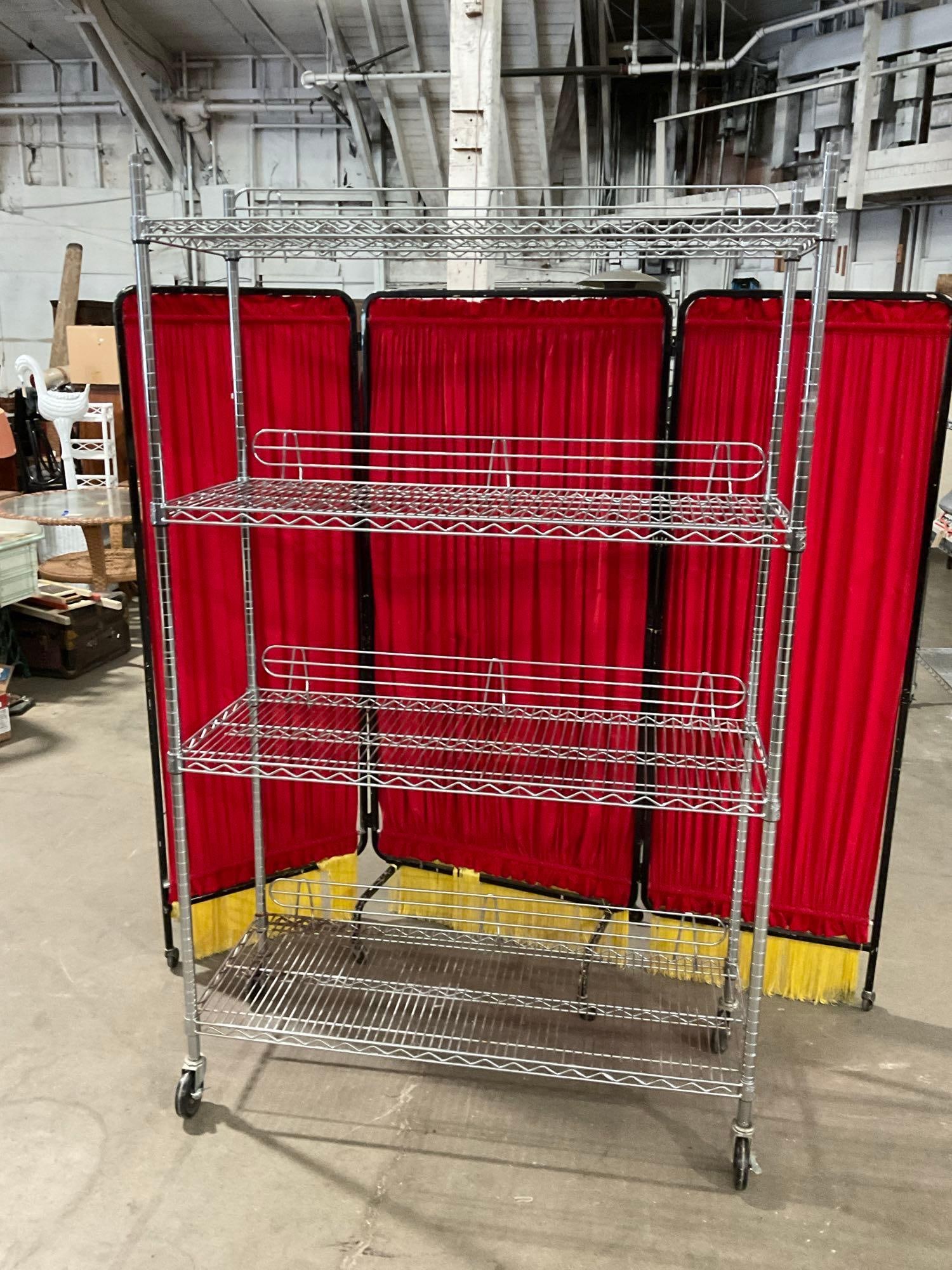 NSF Ultradurable Rolling Wire Rack w/ 4 Shelves & 4 Rails - See pics (1 of 5)
