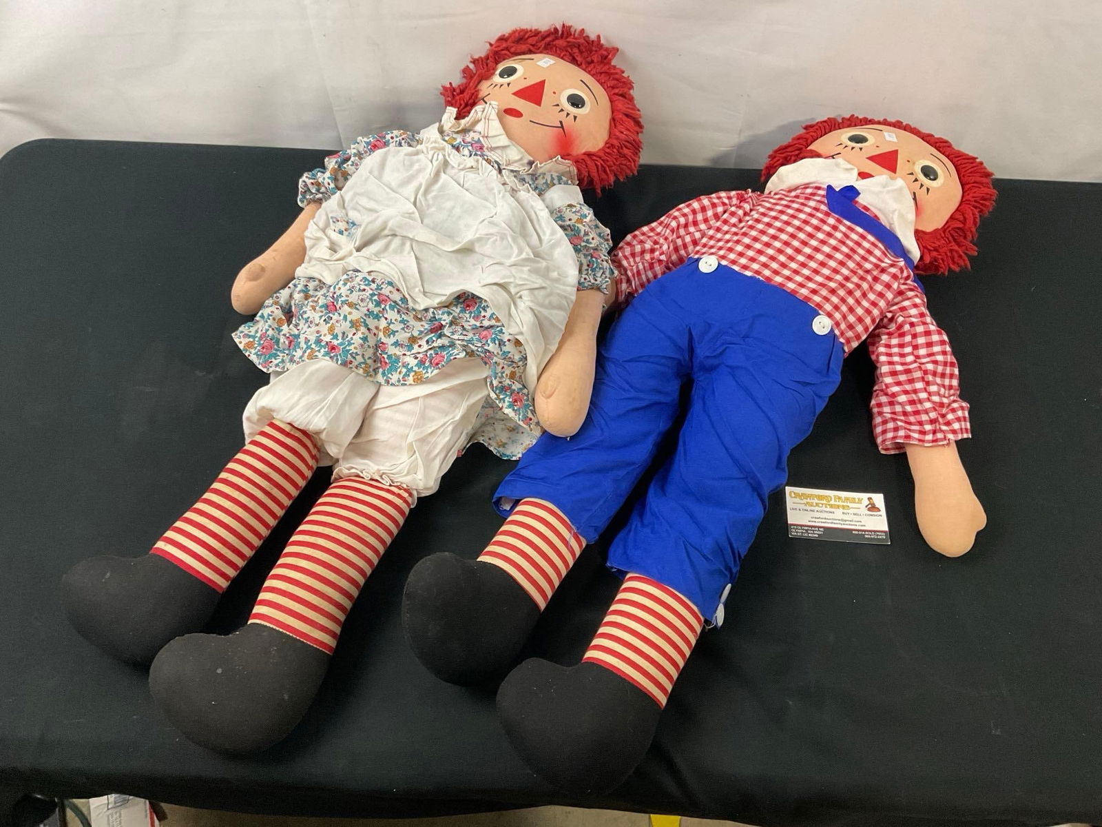 Raggedy Ann & Andy, Large Cloth Dolls, 26 inches long (1 of 8)