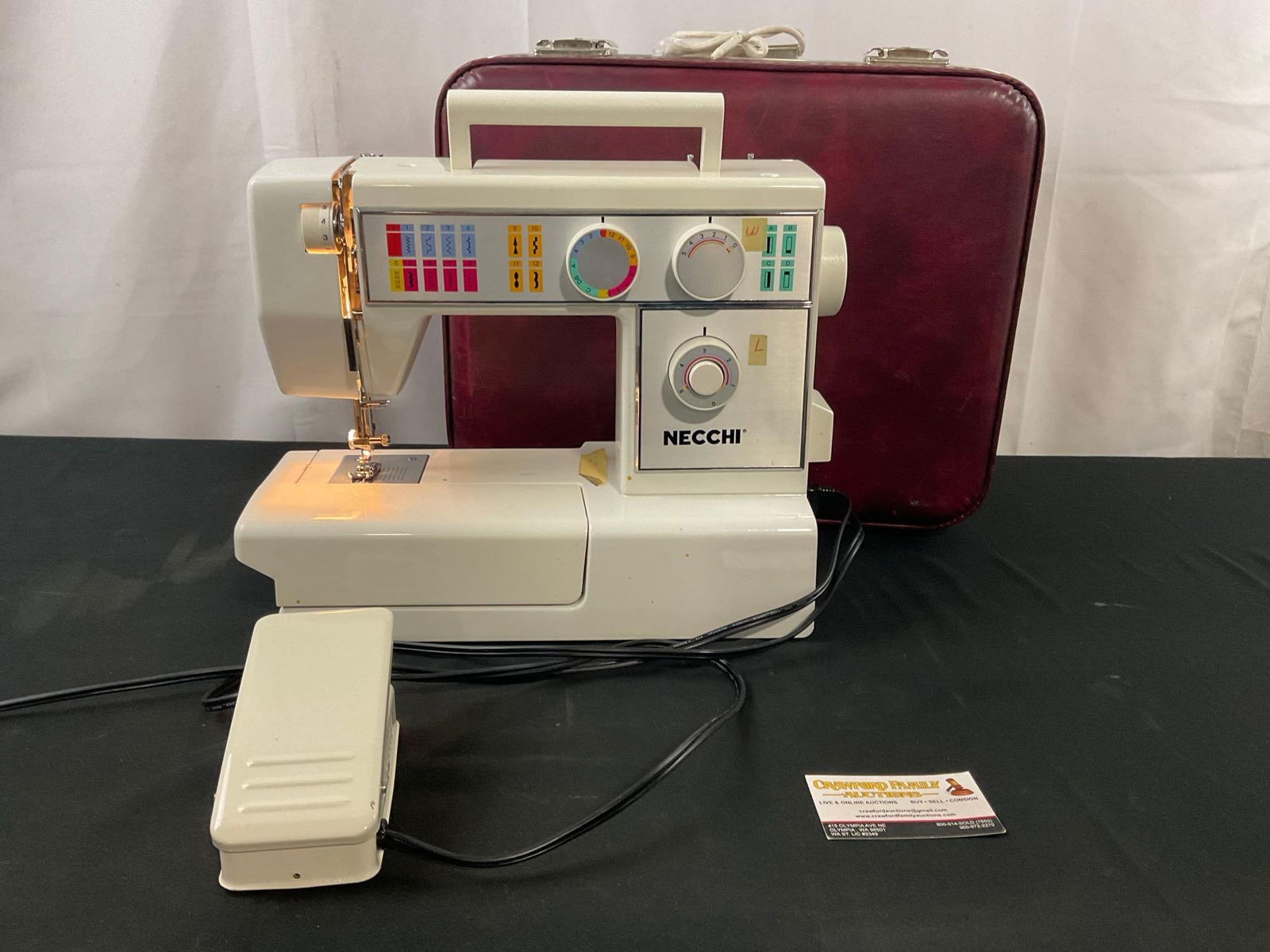 Vintage Necchi Household Sewing Machine Model 4575, Tested And Working