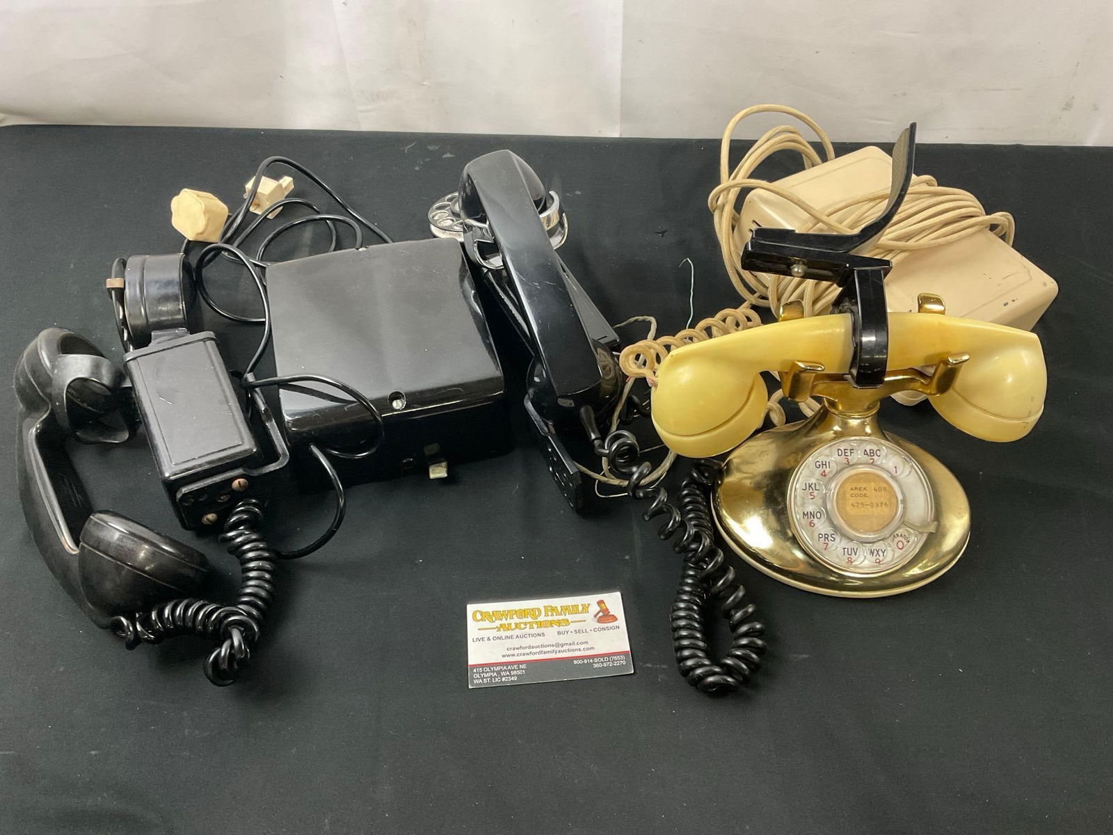 Trio of Vintage Western Electric Phones, Continental Gold Set, Pair of Hotel Wall Phones (1 of 12)