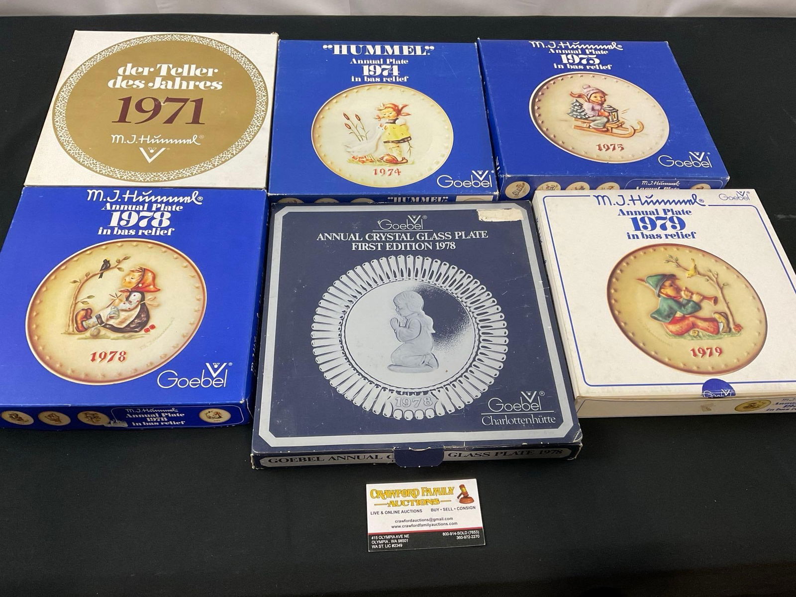 6x Vintage Hummel Annual Plates, 1971, 1974-75, 2x 1978, & 1979 (1 of 3)