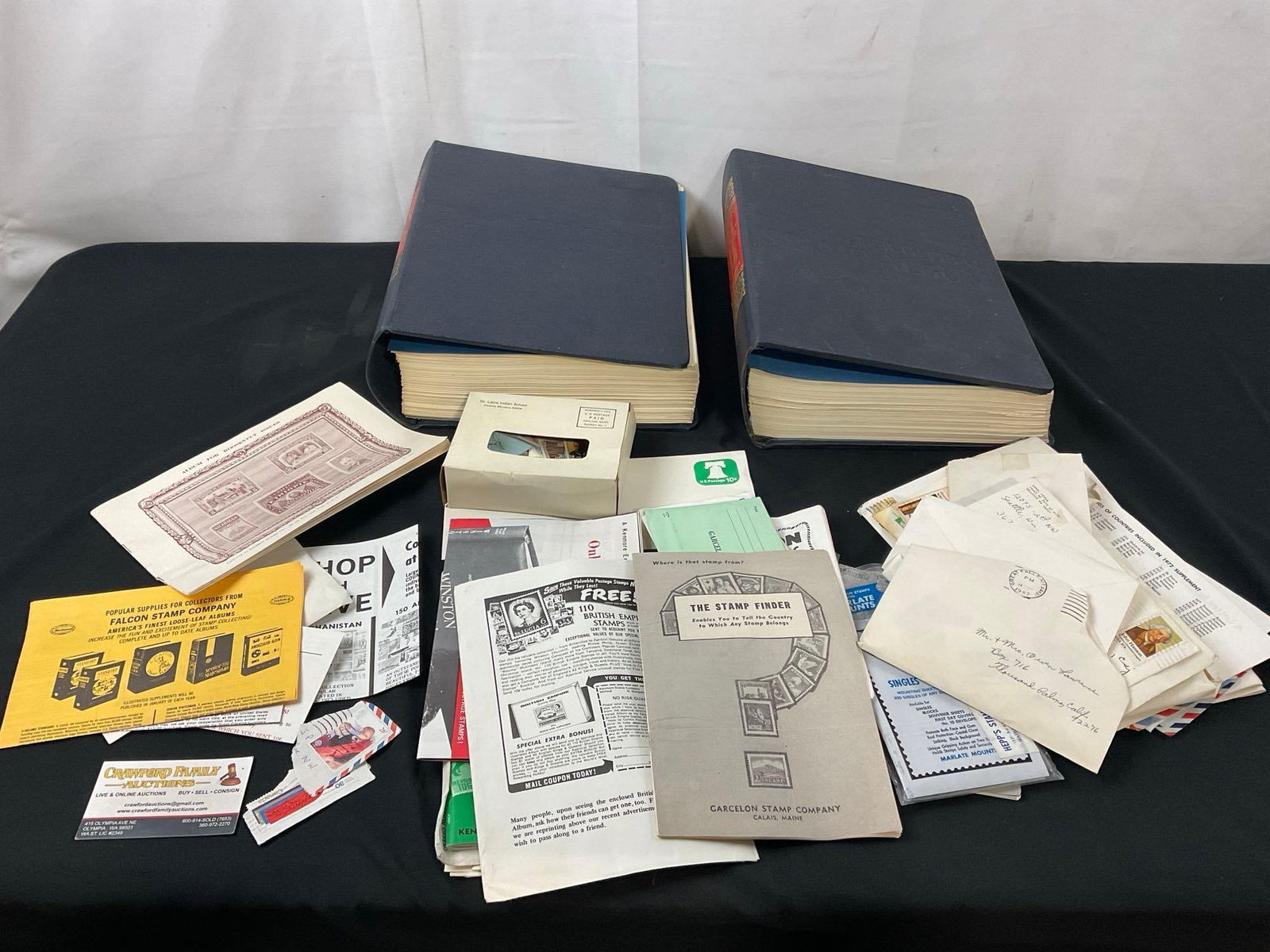 Pair of Minkus Stamp Albums & Envelopes w/ loose stamps (1 of 10)