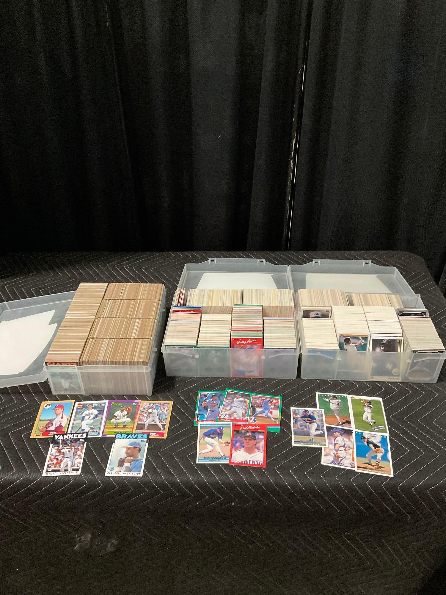 Large Collection of 4000+ Vintage 90's Baseball Cards From Brands like Topps, Donruss, Score, Leaf (1 of 9)