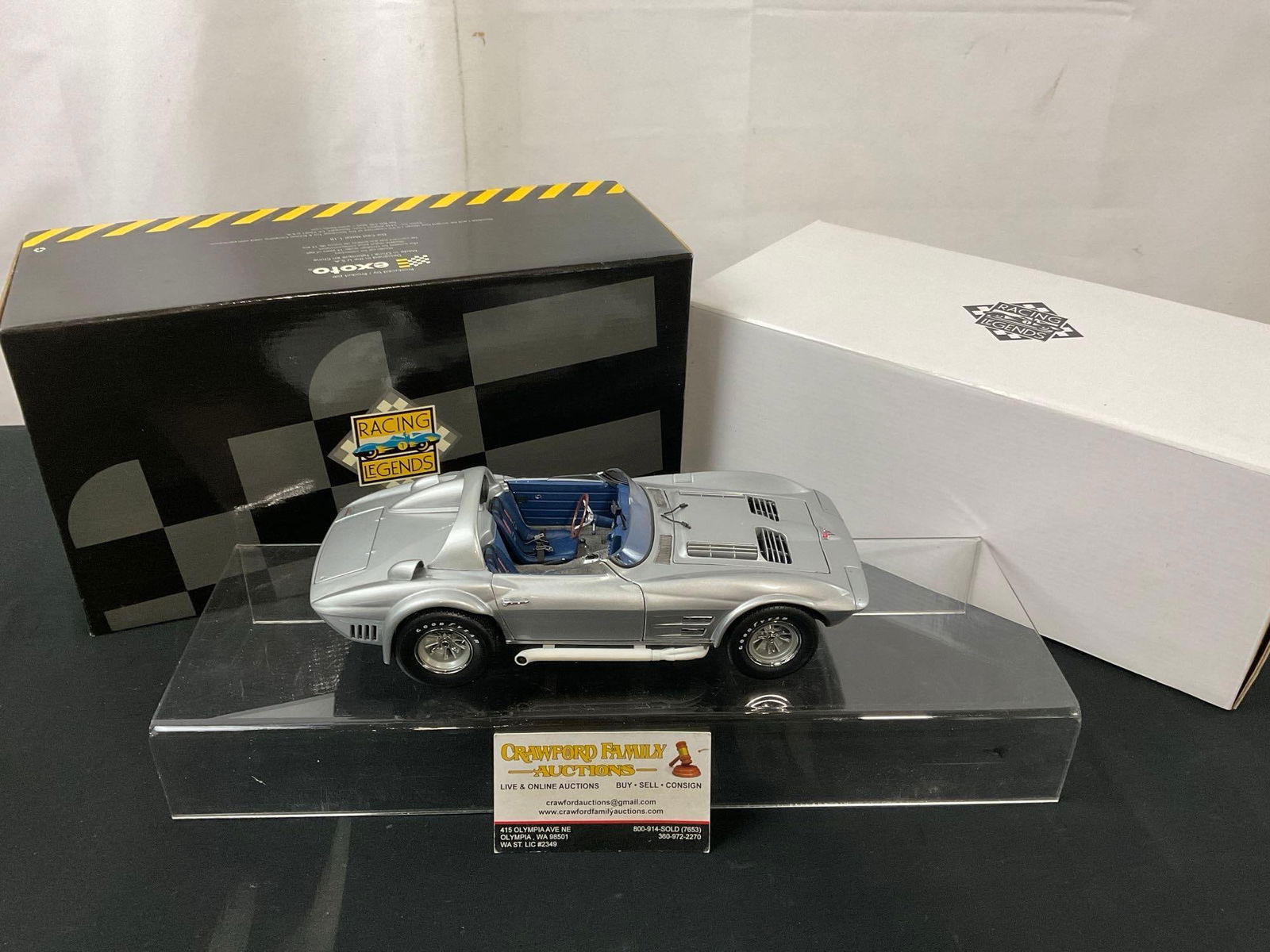 Die Cast Metal 1:18 Scale 1963 Corvette Grand Sport Silver, Racing Legends by Exoto (1 of 6)