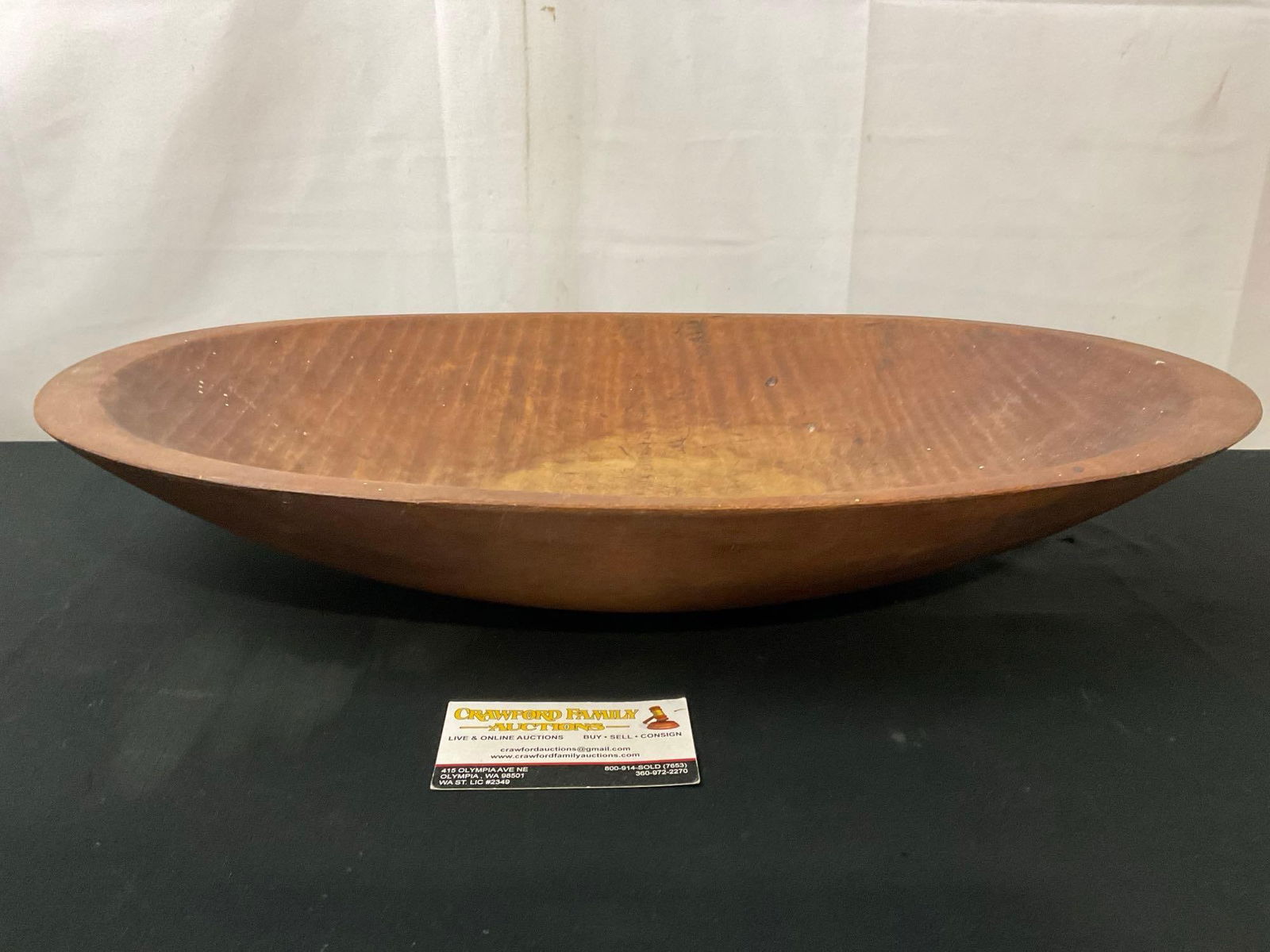 Antique Handcarved Bread Dough Bowl, 21 inches long (1 of 3)