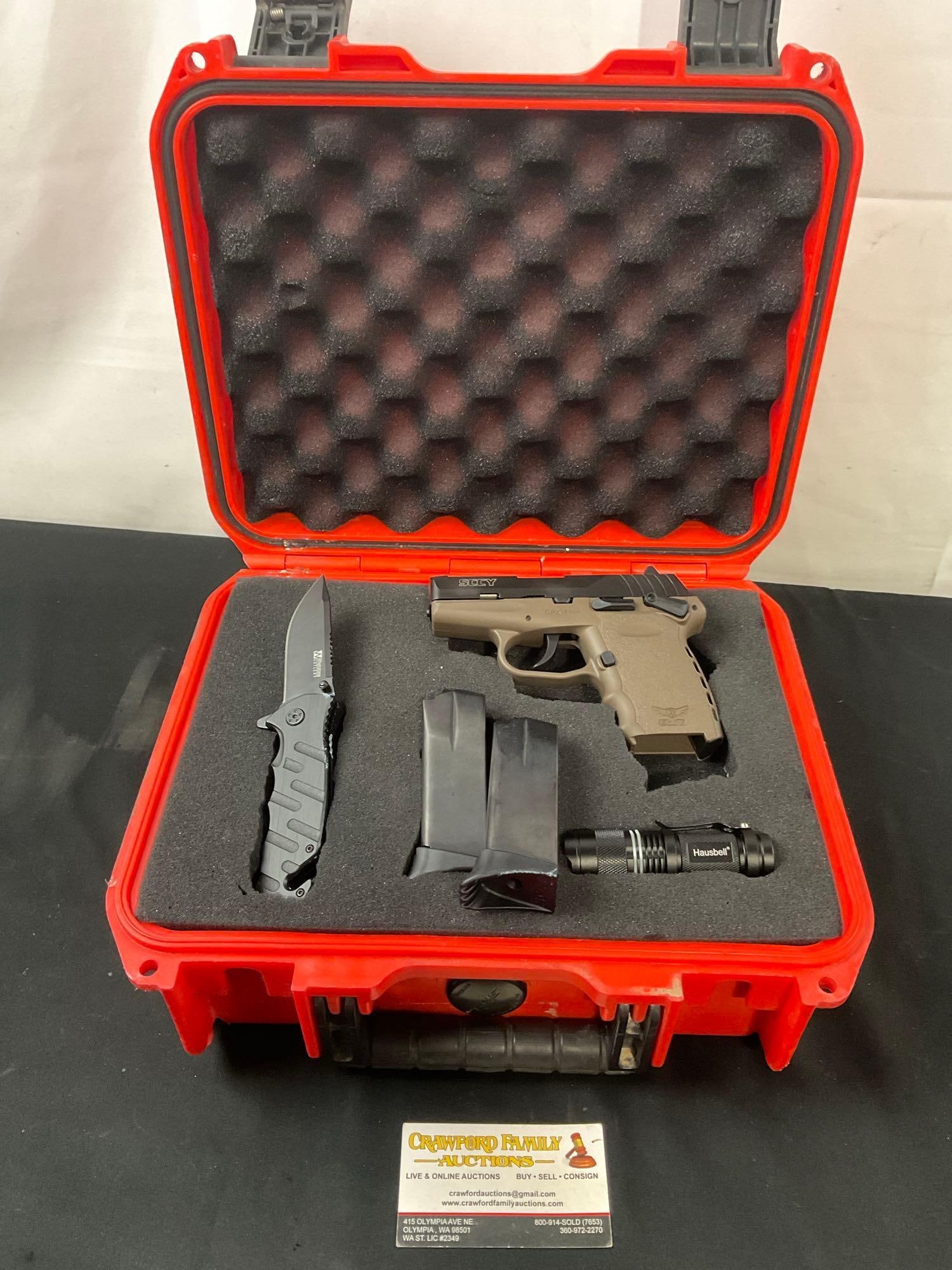 SCCY CPX-1 9mm Compact Handgun, 2x 10 round magazines, SN:748349, w/ Case, Knife & Light FFL (1 of 11)