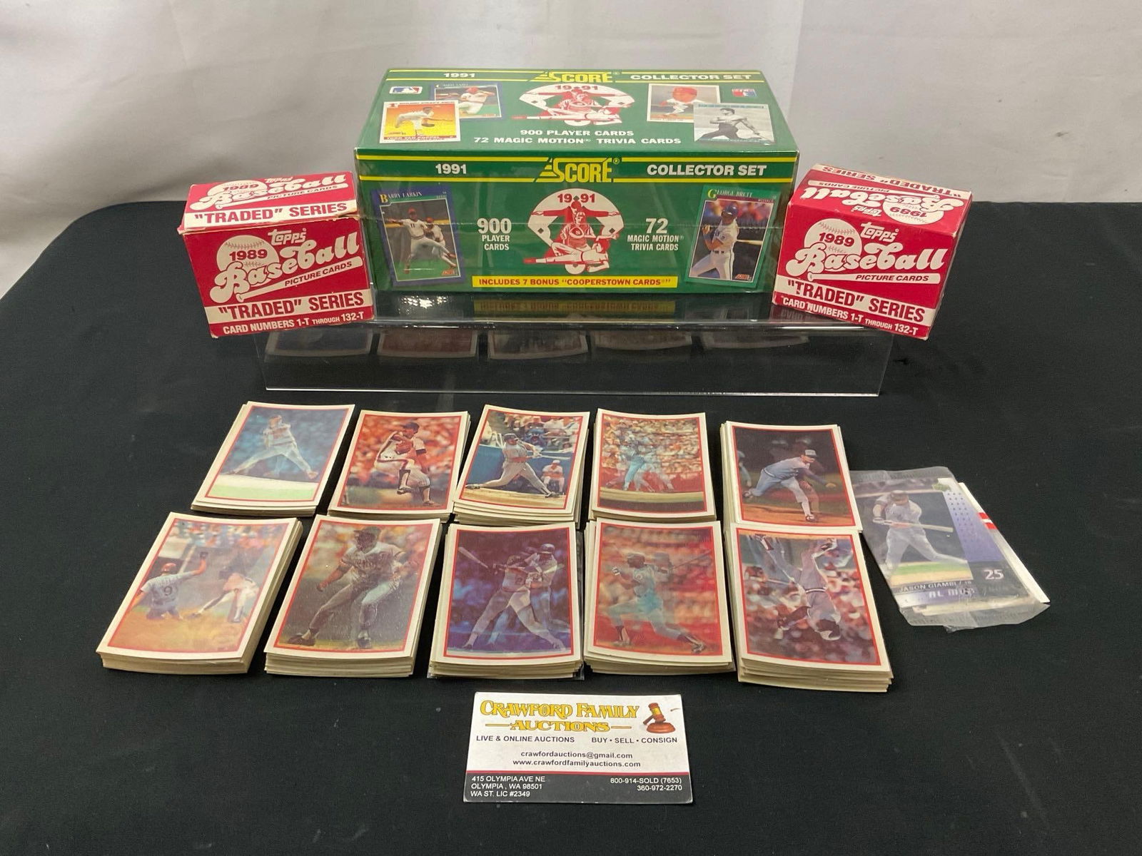 1991 Score Collector Set, pair of 1989 Topps Baseball Picture cards, Baseball Holographic Cards (1 of 8)