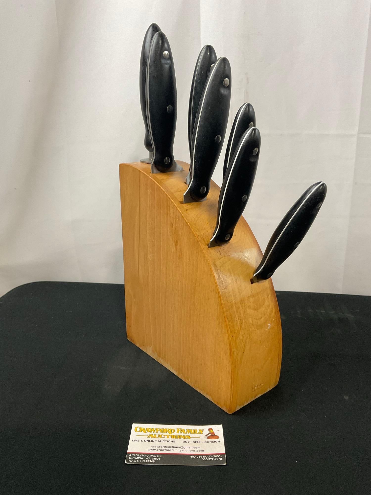Michael Graves Knife Set w/ Block, 6 Knives & Honing Rod (1 of 5)