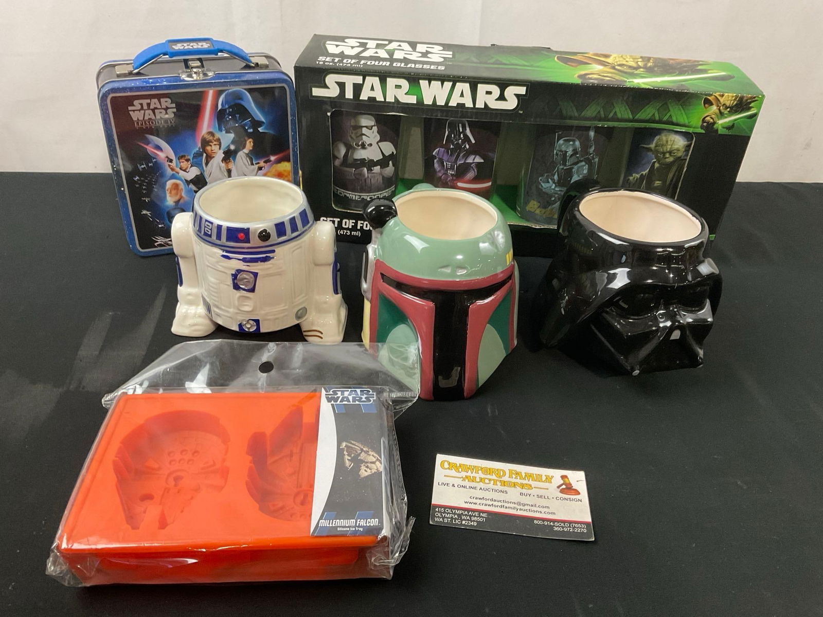 Star Wars Lunch Box, Set of 4 Glasses, 3x Mugs, Millennium Falcon Ice Tray (1 of 5)