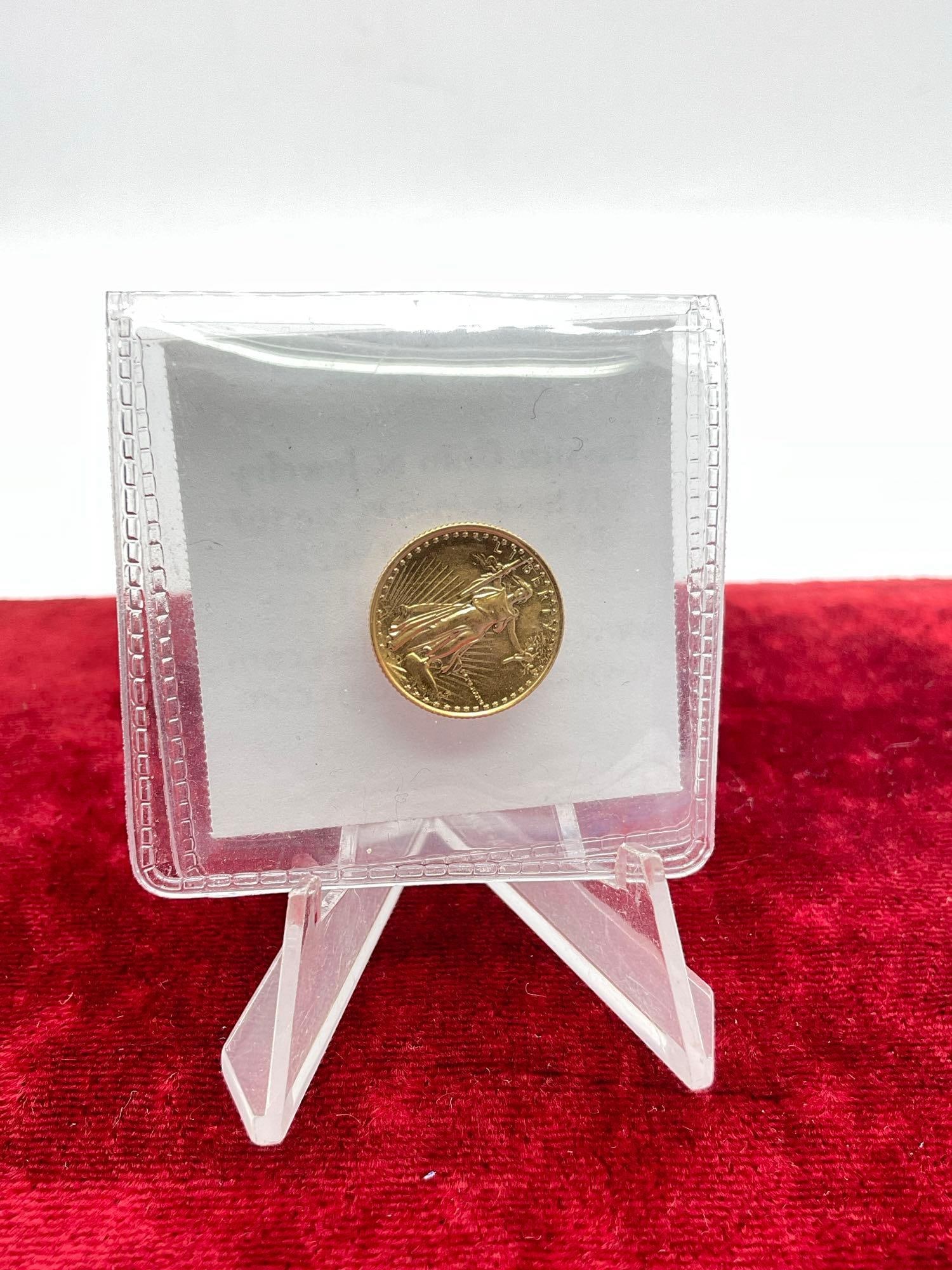 1/10 ounce American eagle gold 5 dollar coin .999 gold 3.393 (1 of 6)