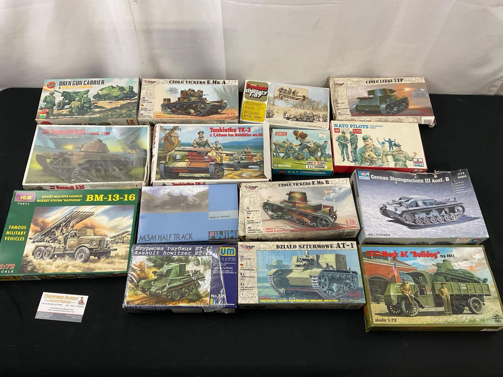 Large Lot of Model Kits, 15 pieces, Tanks & Half Tracks, Airfix, UM, Fujimi, Mirage, Trumpeter (1 of 8)