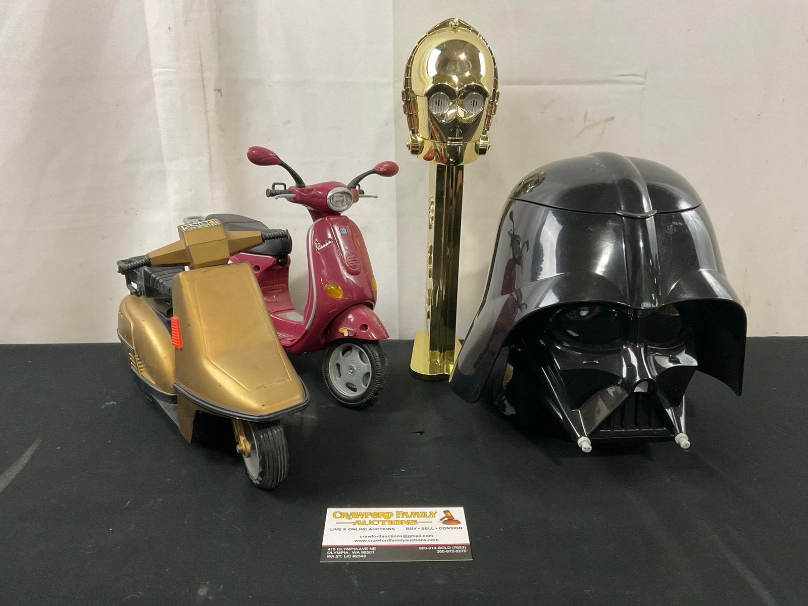 Darth Vader Helmet Cookie Jar, Collectors Giant Pez C3PO, Vespa & Scooter Toy (1 of 8)