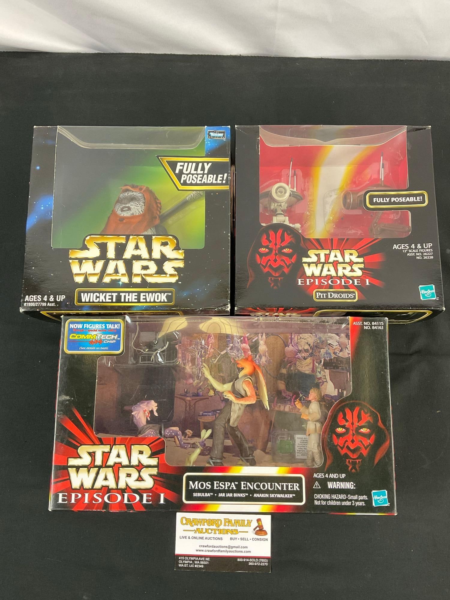3 pcs Vintage Star Wars Plastic Toys. Pit Droids. Wicket the Ewok. Excellent Condition. NIB. See (1 of 8)