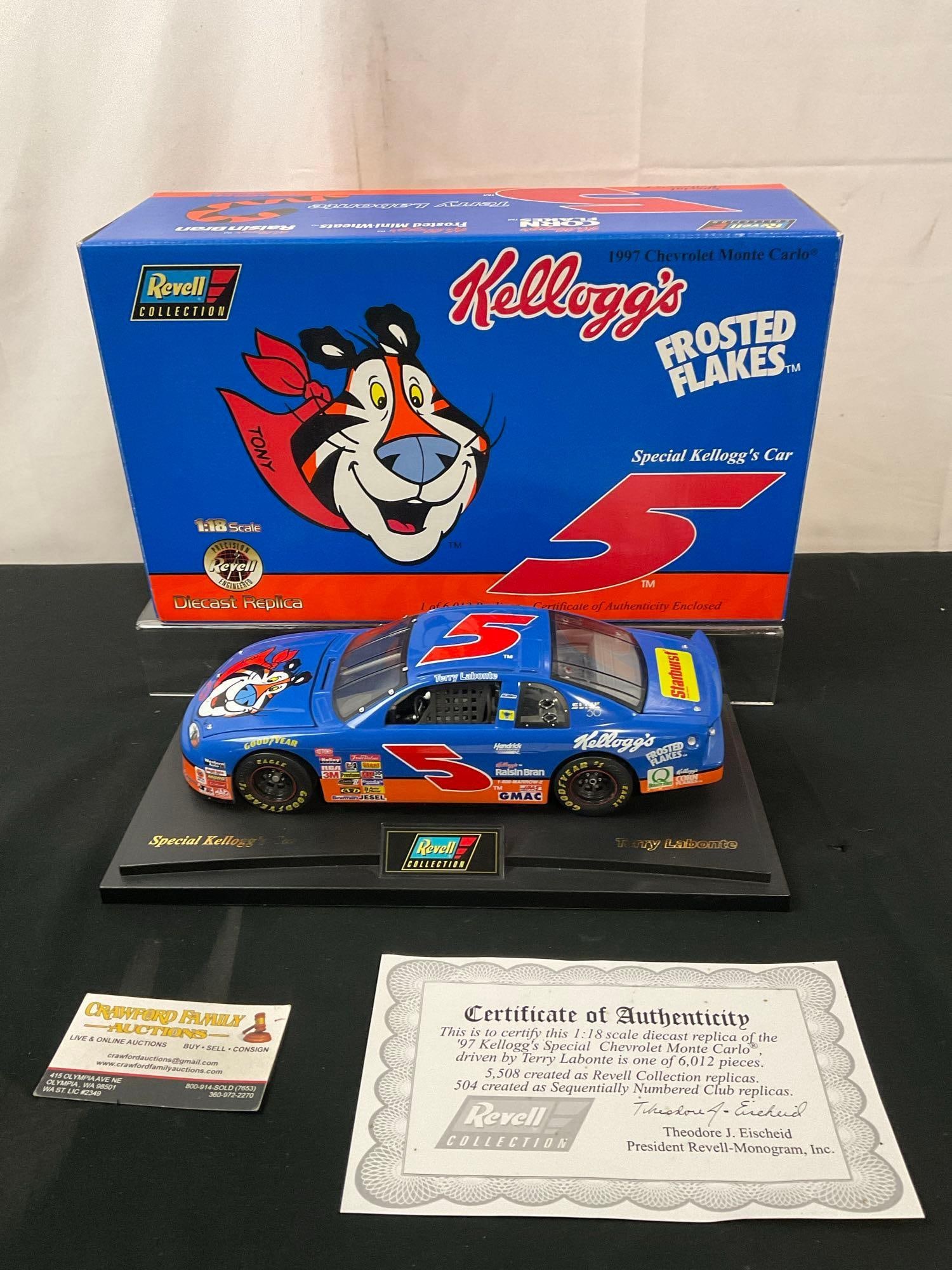Revell Kellogg #5 1:18 Scale Diecast Replica Terry Labonte Nascar 1997 Chevrolet Monte Carlo w/ COA (1 of 9)