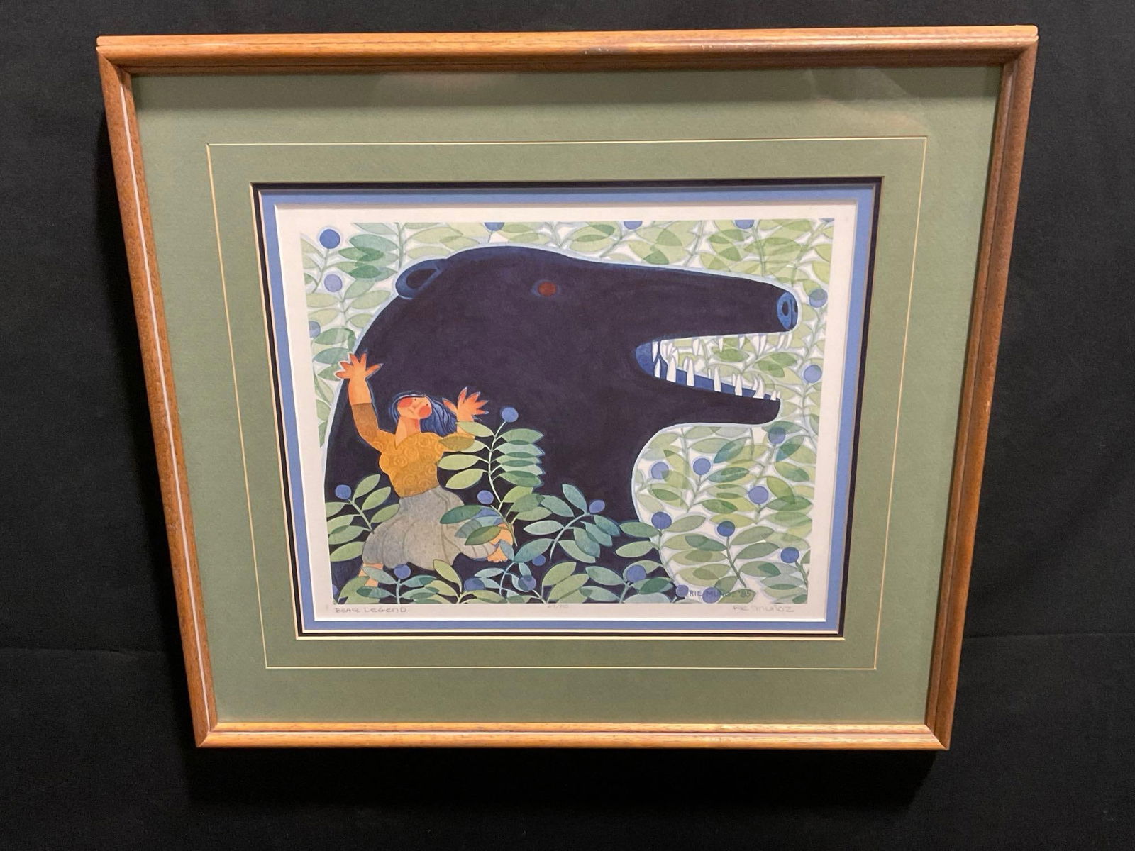 Framed Rie Munoz Lithograph, Signed & #d 219/950 titled Bear Legend 1985 (1 of 7)