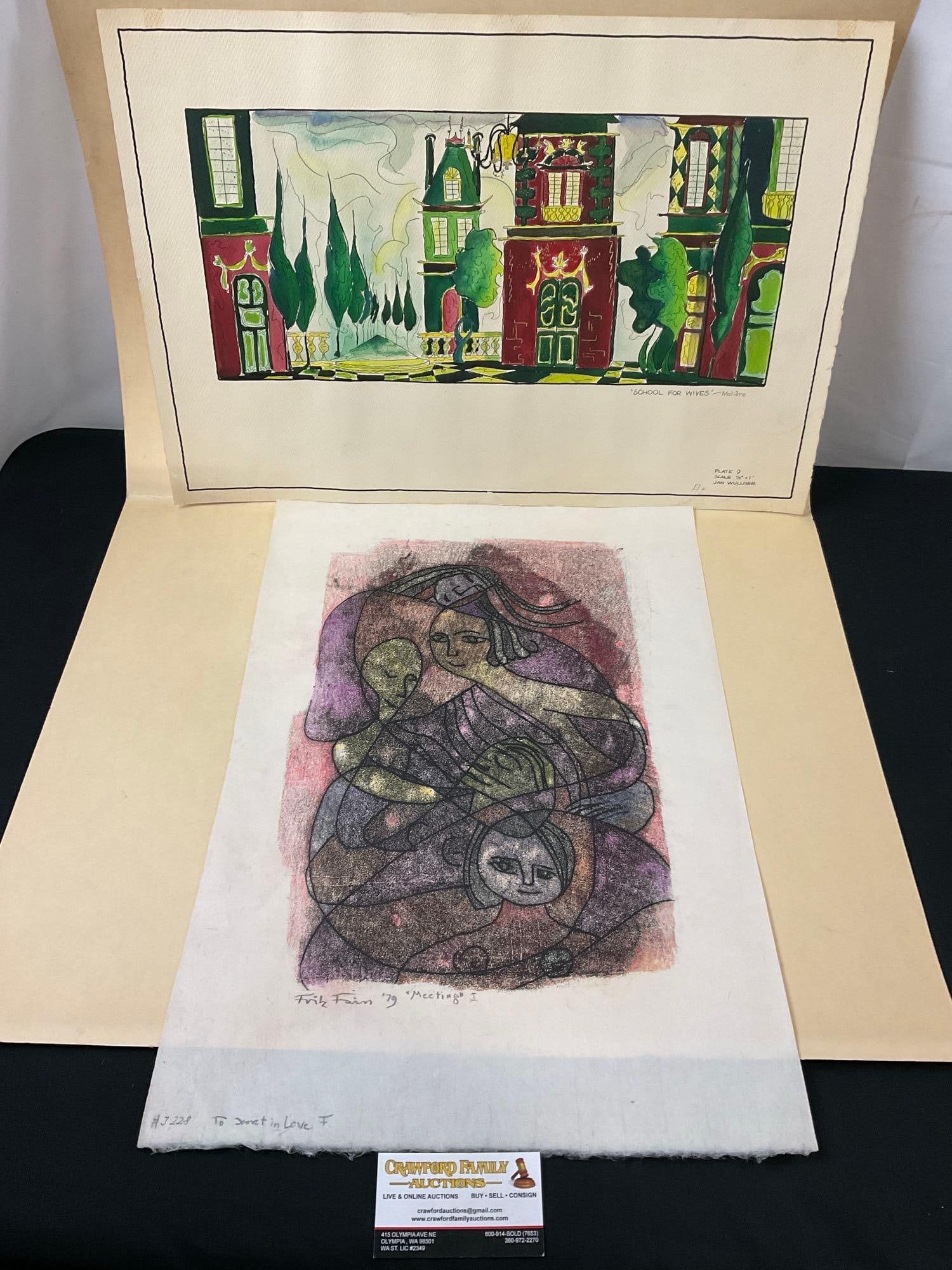2 pieces by Fritz Faiss titled To Janet in Love & Janet Wullner-Faiss titled School for Wives (1 of 5)