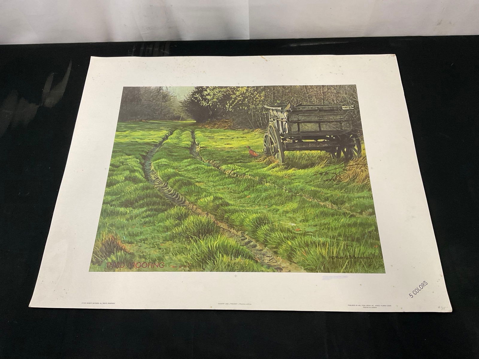 Unframed Lithograph, titled Country Lane by Robert Bateman 1979, 25 x 21 inches (1 of 5)