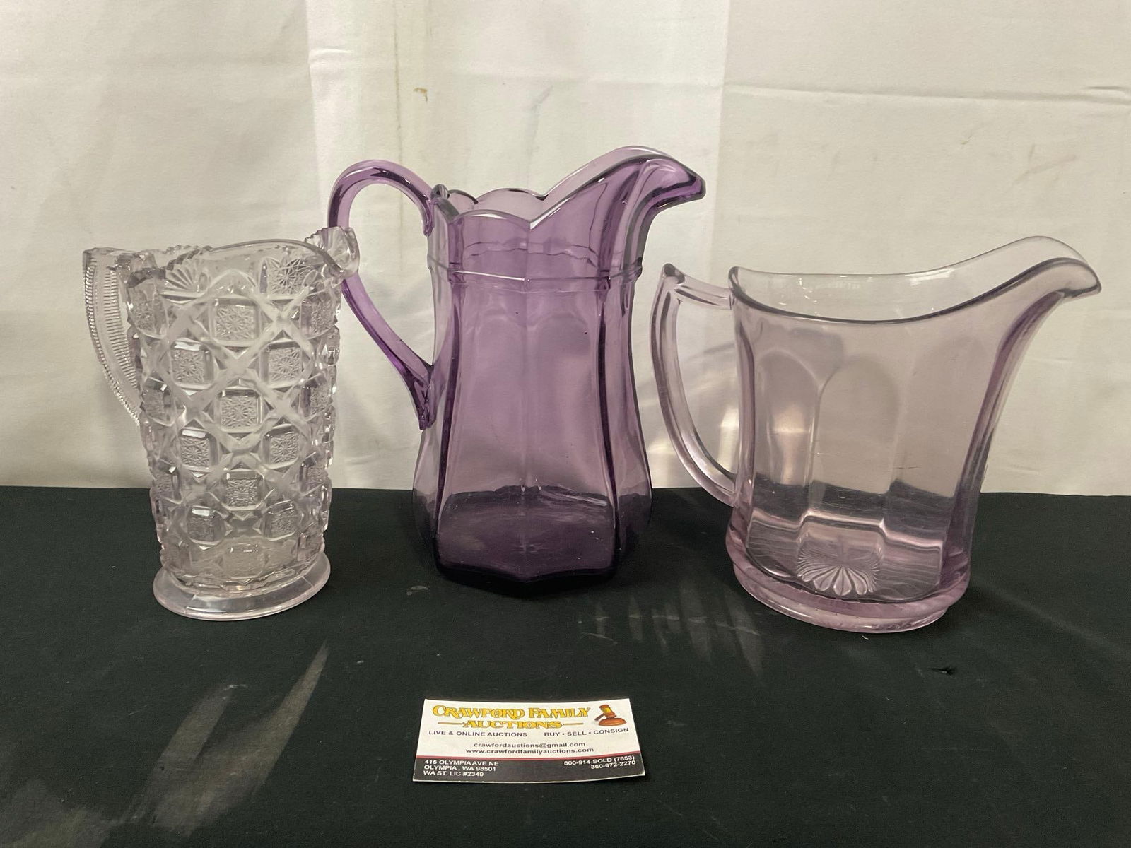 Vintage Purple Pitcher Westmoreland, Imperial, and unmarked piece, 9 inches tall (1 of 7)