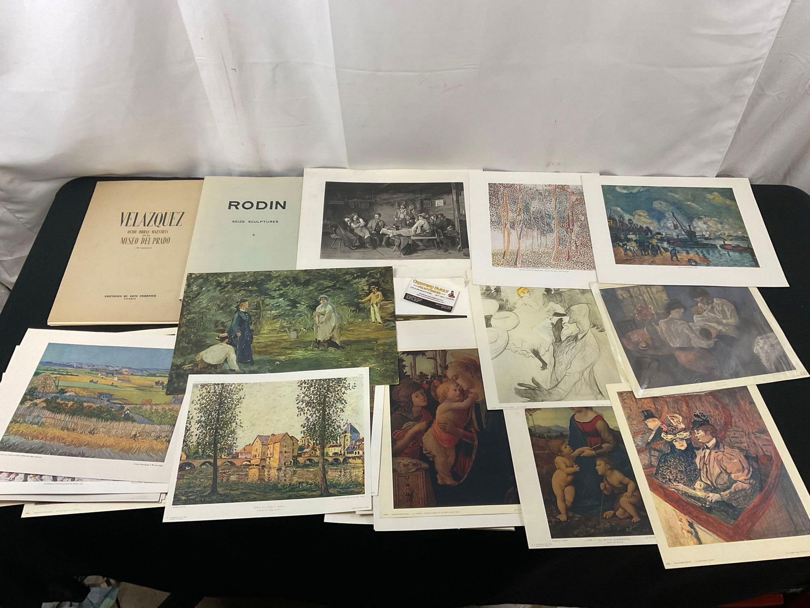 Large Collection of Prints, including portfolio of Velazquez & Rodin, many artists, 40+ pieces (1 of 7)