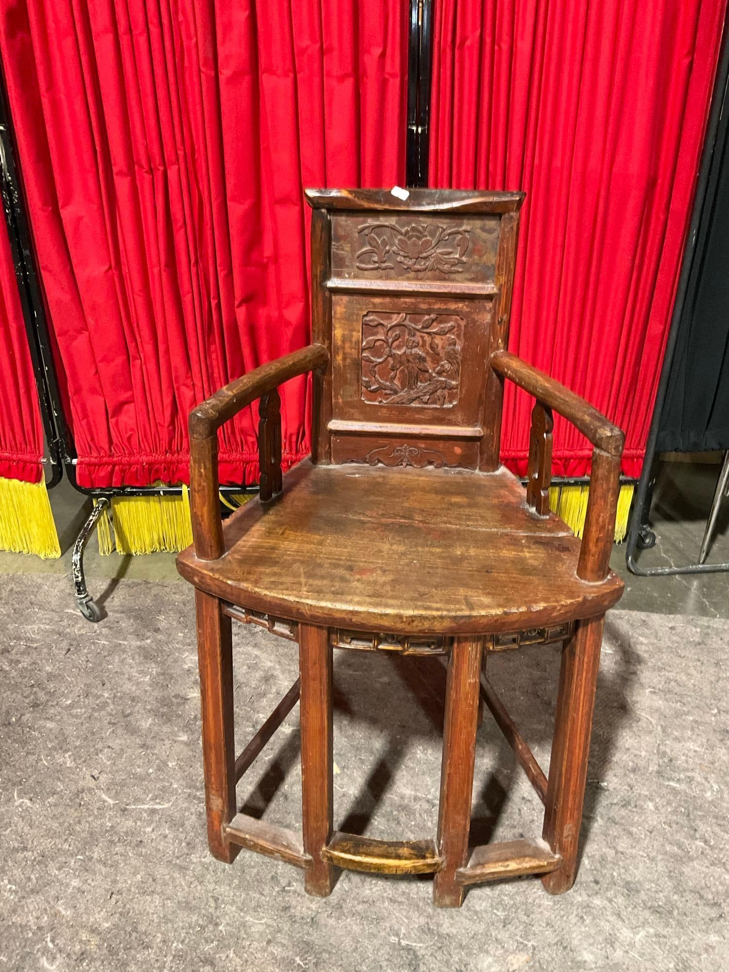 Antique Mid 18th Century Chinese Ning Bo Made Hand Carved Cypress Lady Chair w/ COA - See pics (1 of 7)