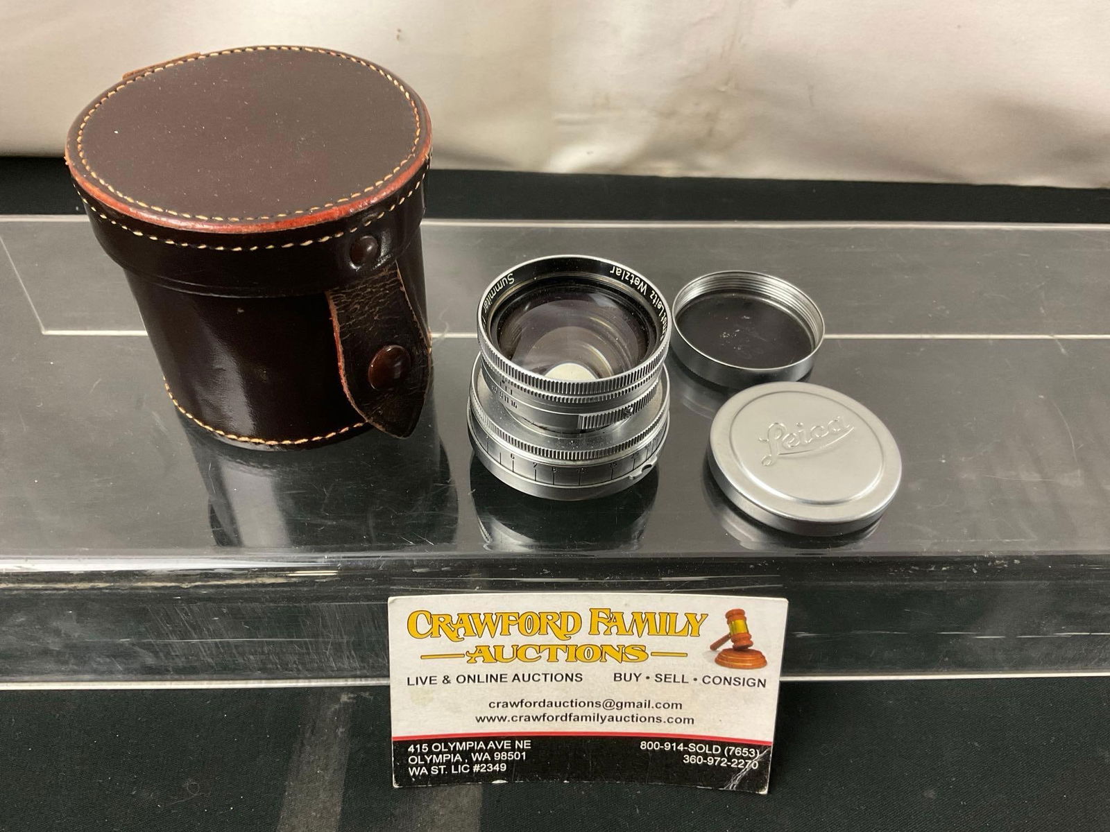 Leica Ernst Leitz Wetzlar Summitar Camera Lens, F=5cm 1:2 no.848677 w/ Leather Case (1 of 6)