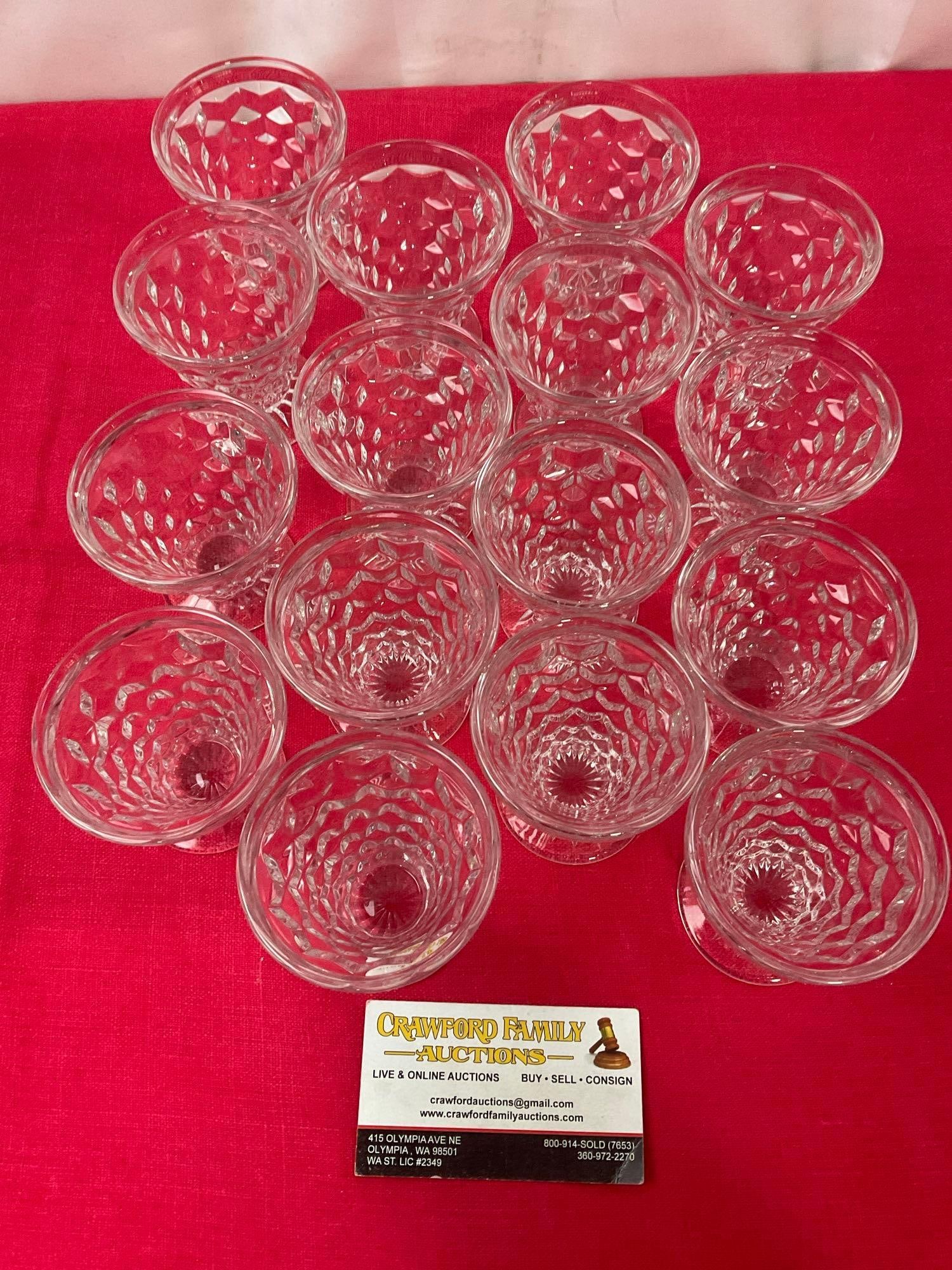 Antique Fostoria American Clear pattern Dessert/Parfait Cups, 16 pieces, 4 inches tall (1 of 3)