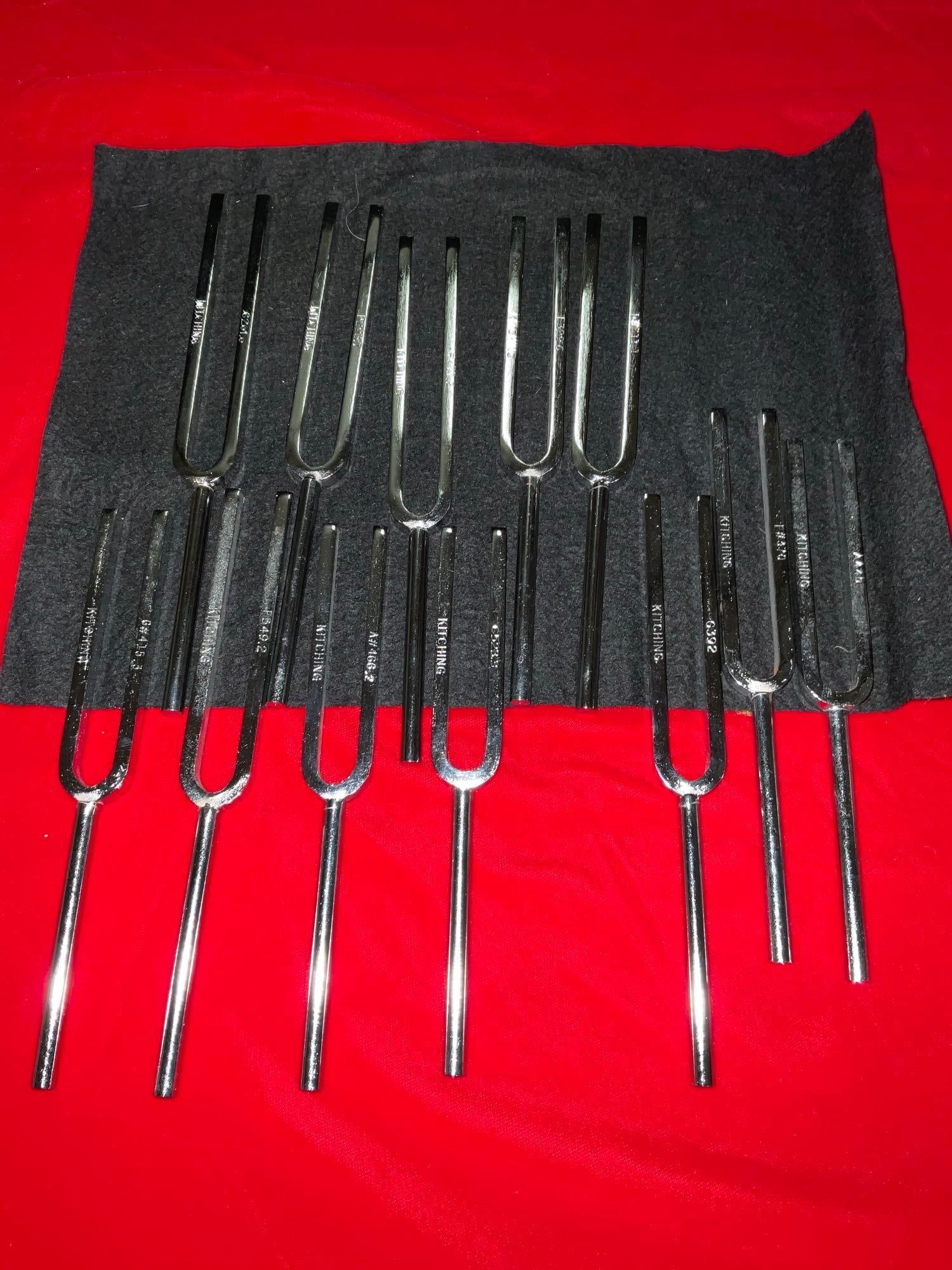 Kitching 12 Pc Tuning Fork Set w/ Several different Notes - In good shape (1 of 4)