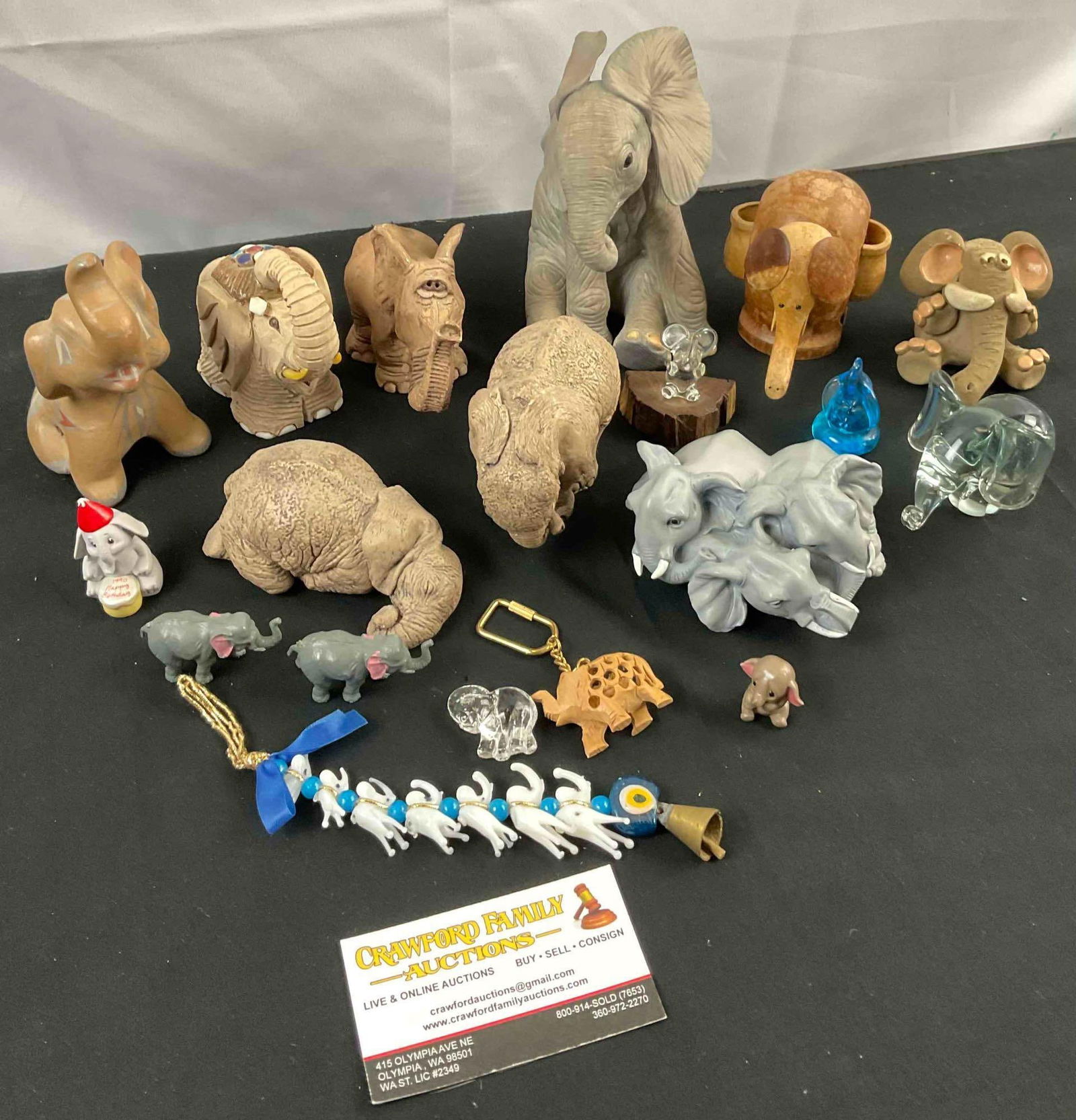 19 pcs Vintage Elephant Figurine Collection. 1x Lenox Porcelain African Elephant Calf & More! See (1 of 7)