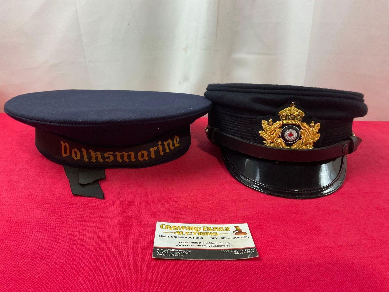 Pair of German Hats, East German Volksmarine Naval Hat & WWII German Naval Hat, Officers Hat (1 of 4)