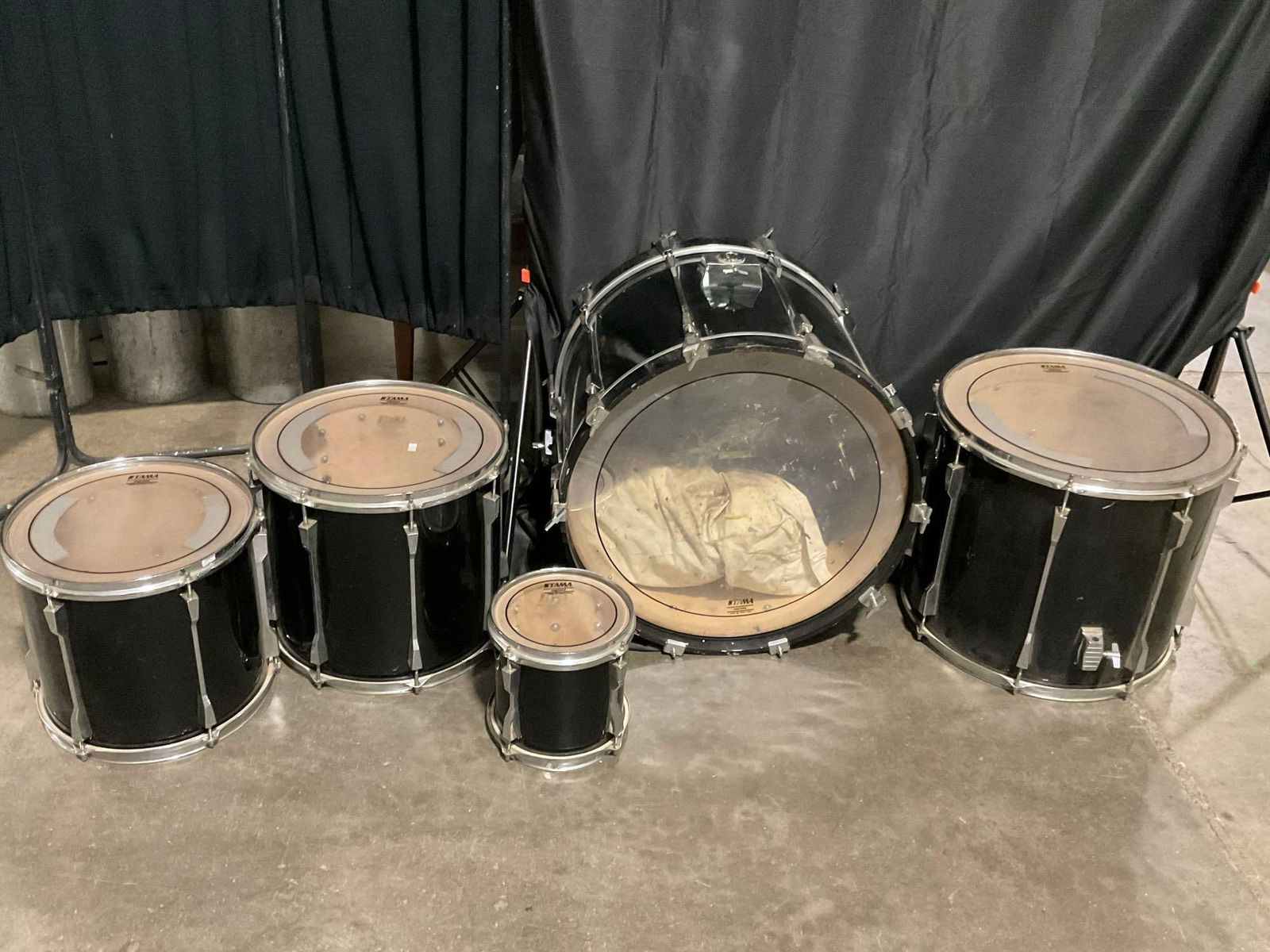 Tama Rockstar Pro Drums, Bass Drum, Floor Tom, 2 large mid toms, and small high tom (1 of 4)