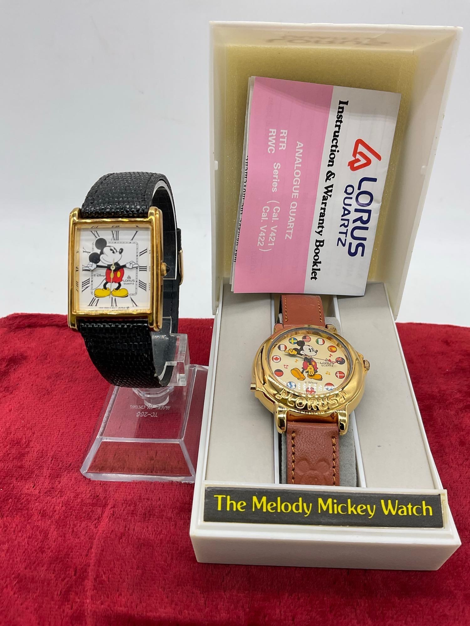 2 x Vintage Disney Lourus watches incl 1Still NIB 1963 The Melody Mickey Watch "Its a small world" (1 of 4)
