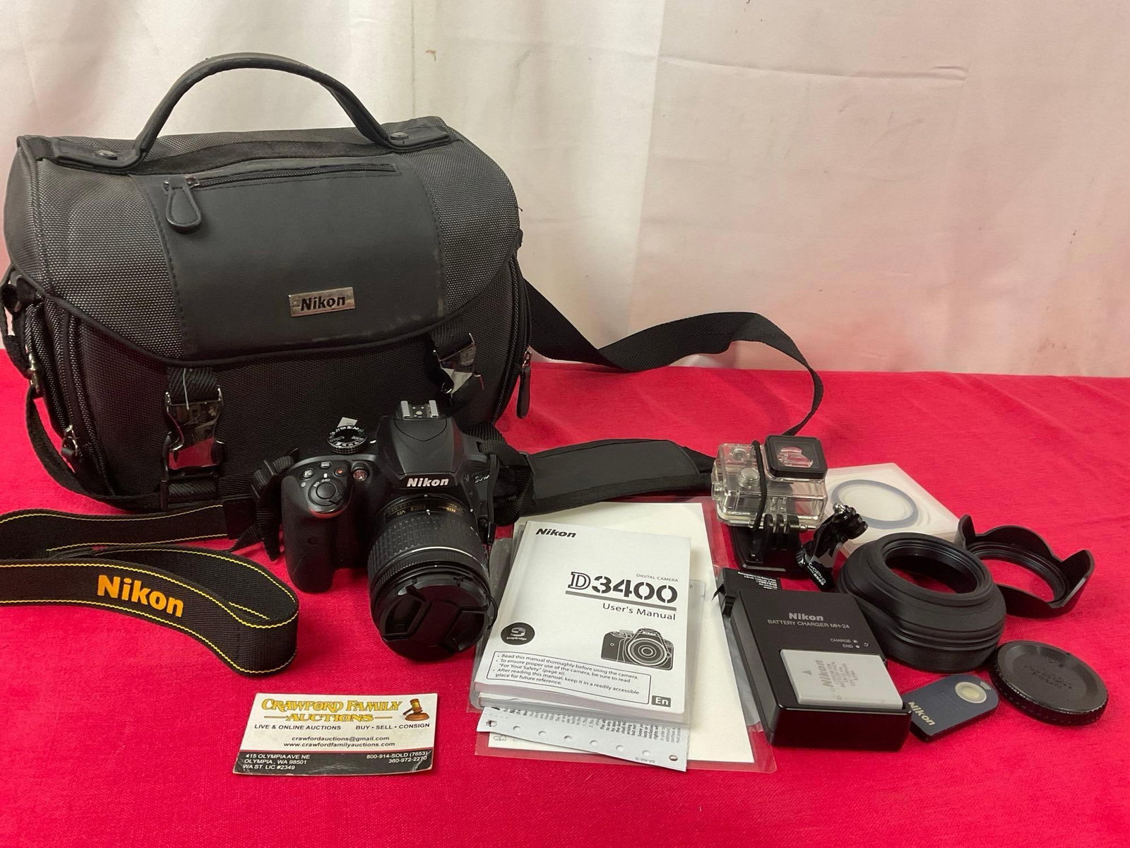Nikon D3400 Digital Camera, w/ 18-55mm AF-P Nikkor DX VR Lens and Case, & some GoPro accessories (1 of 8)